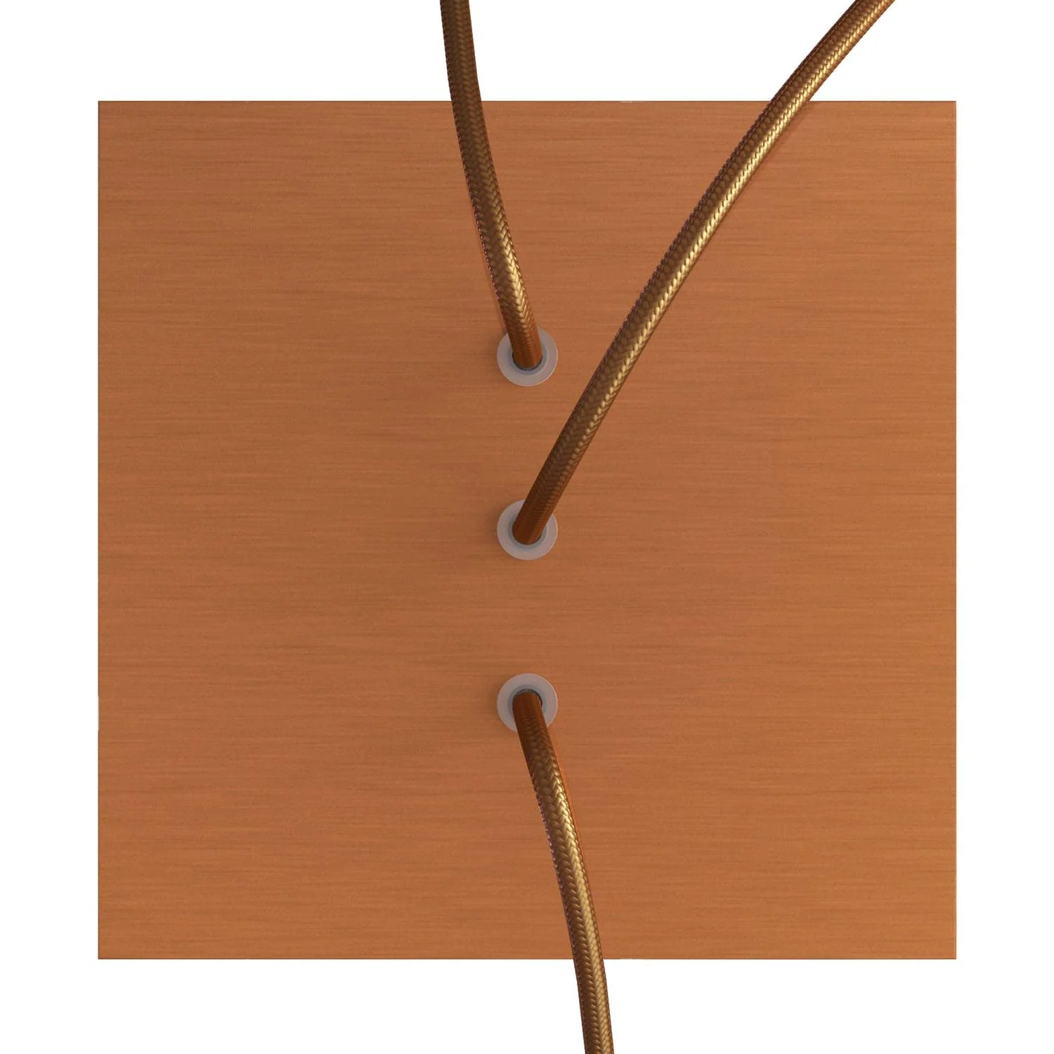 Rose-One Baldachin Quadrat, 200 mm mit 3 Löchern in Linie und 4 seitlichen Löchern – Dibond Kupfer satiniert - Image 2