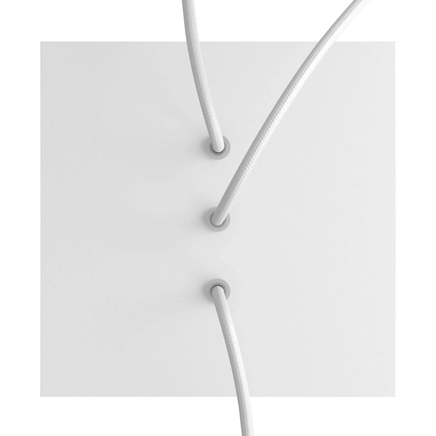 Rose-One Baldachin quadratisch, 200 mm mit 3 Bohrungen in Linie und 4 seitlichen Bohrungen – Mattweiß - Image 2