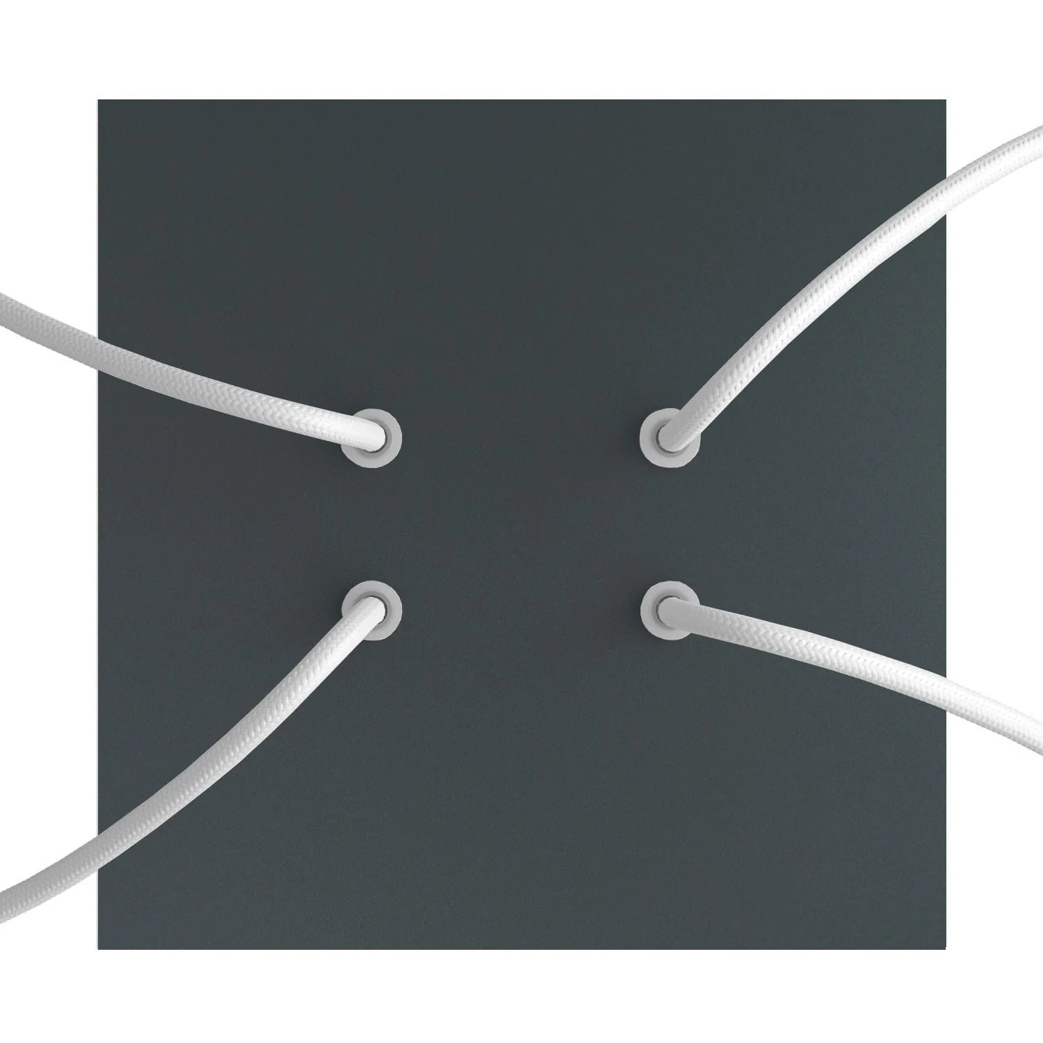 Baldachin Rose-One quadratisch, 200 mm mit 4 Löchern und 4 seitlichen Löchern – Anthrazit - Image 2