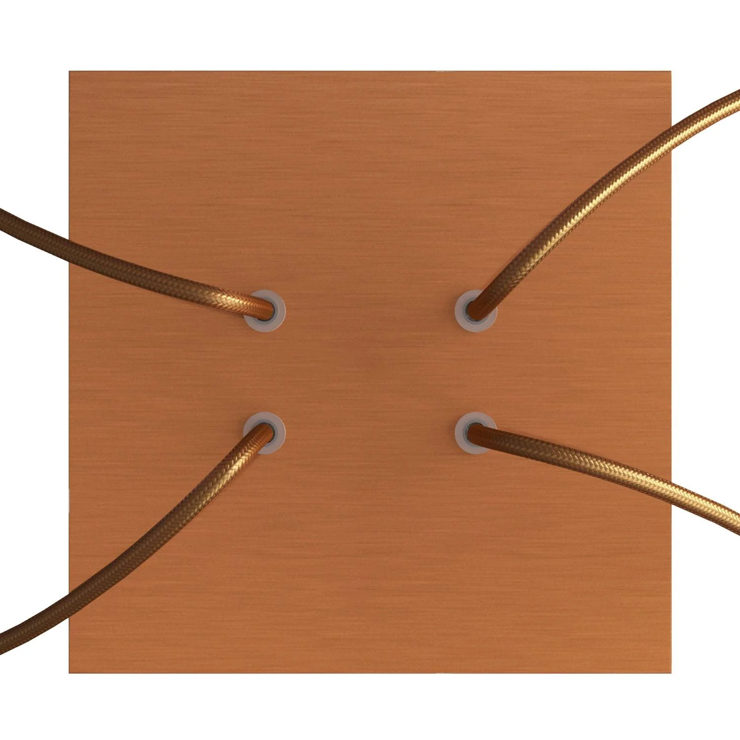 Rose-One Baldachin, quadratisch, 200 mm mit 4 Löchern und 4 seitlichen Löchern – Dibond Kupfer satiniert - Image 2