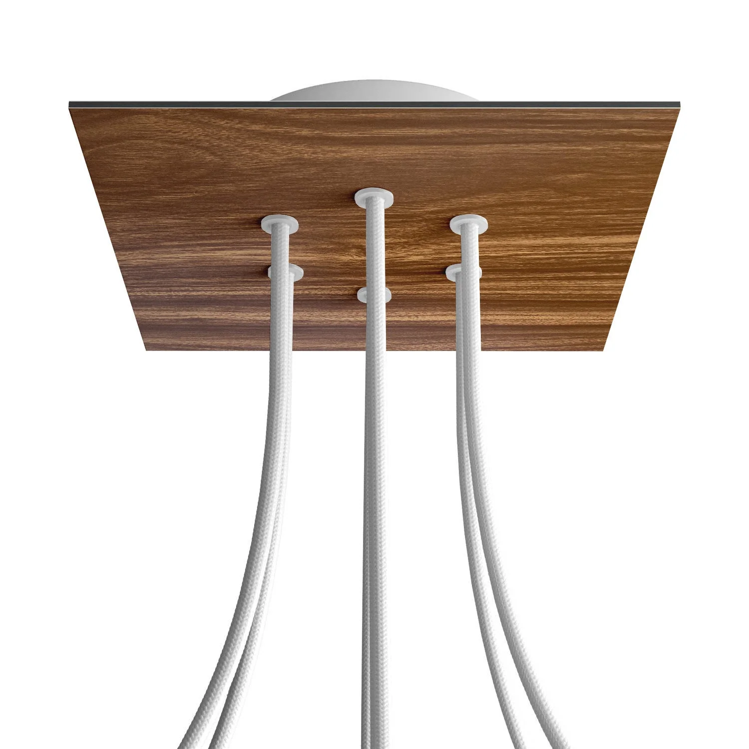 Quadratischer Baldachin Rose-One, 200 mm mit 6 Löchern und 4 seitlichen Löchern – Holz