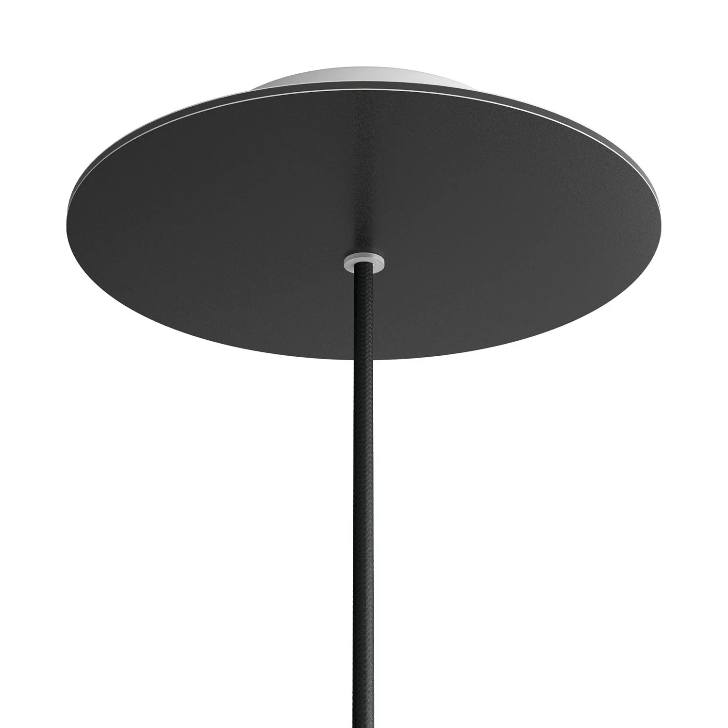 Runder Rose-One-Baldachin, Durchmesser 200 mm mit 1 Loch und 4 seitlichen Bohrungen – Matt Schwarz