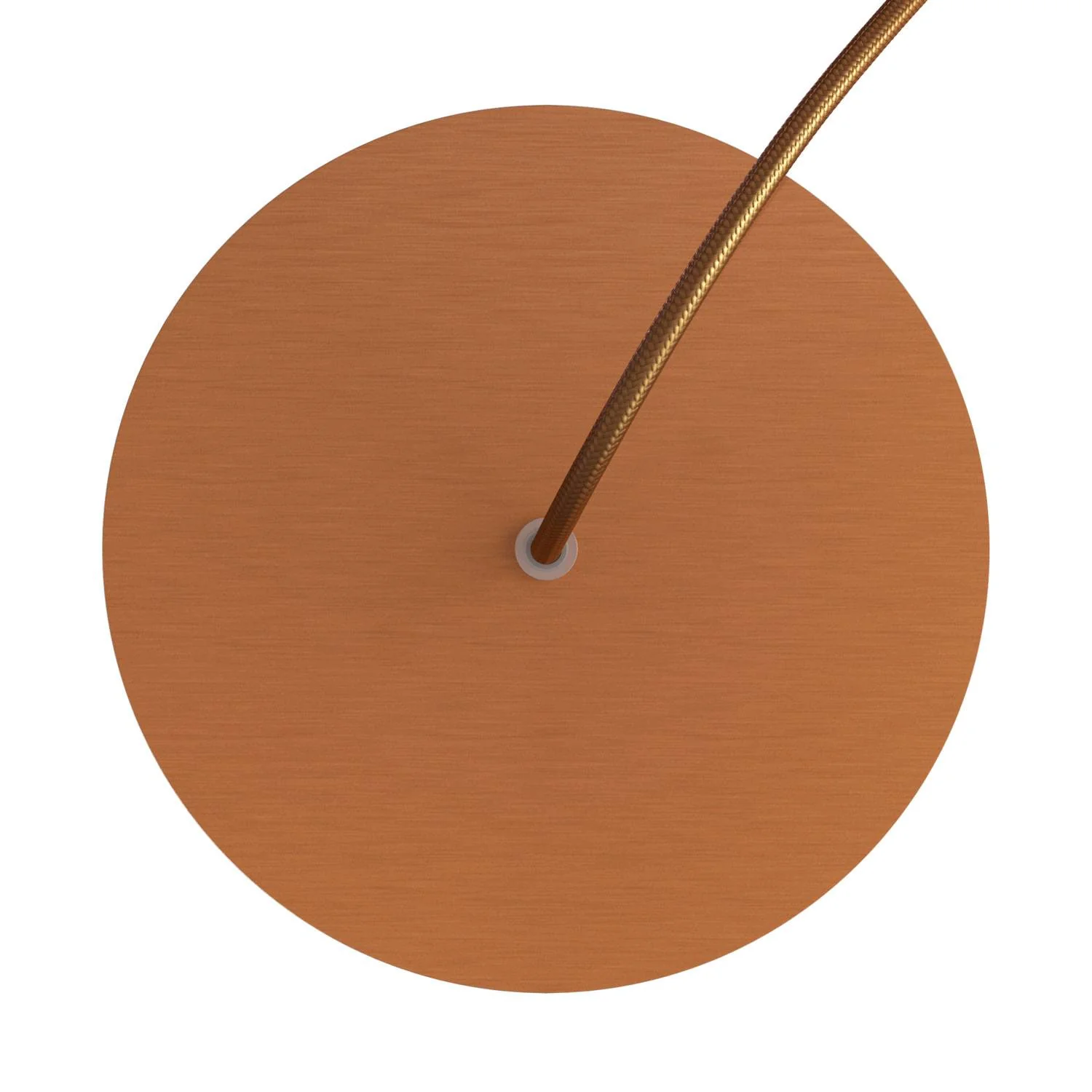 Lampenbaldachin Rose-One rund, Durchmesser 200 mm mit 1 Loch und 4 seitlichen Löchern – Dibond Kupfer satiniert - Image 2