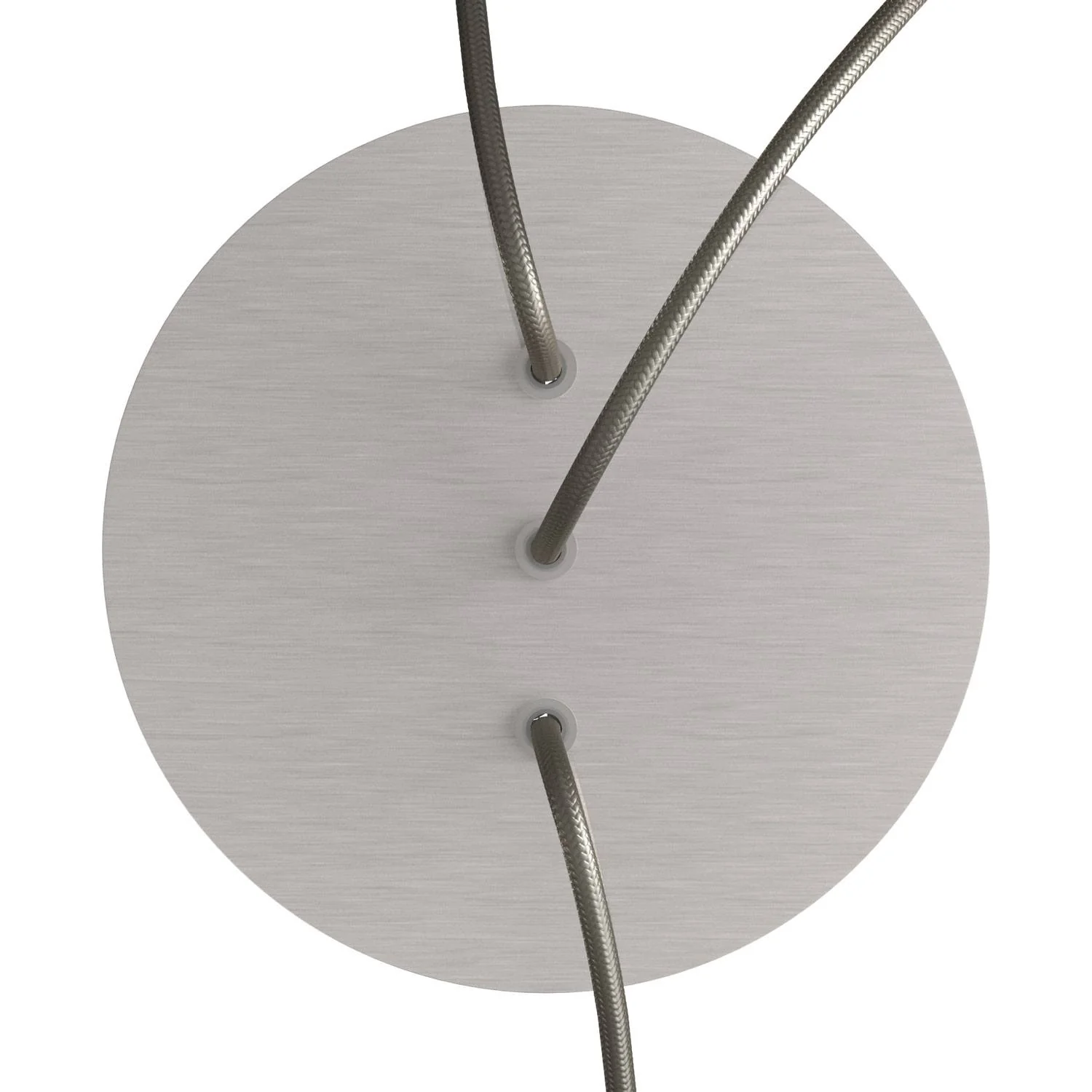 Runder Rose-One Baldachin, Durchmesser 200 mm mit 3 Löchern in Linie und 4 seitlichen Löchern – Dibond Edelstahl satiniert - Image 2