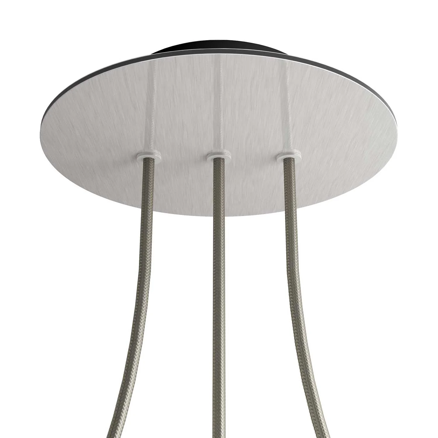 Runder Rose-One Baldachin, Durchmesser 200 mm mit 3 Löchern in Linie und 4 seitlichen Löchern – Dibond Edelstahl satiniert - Image 8