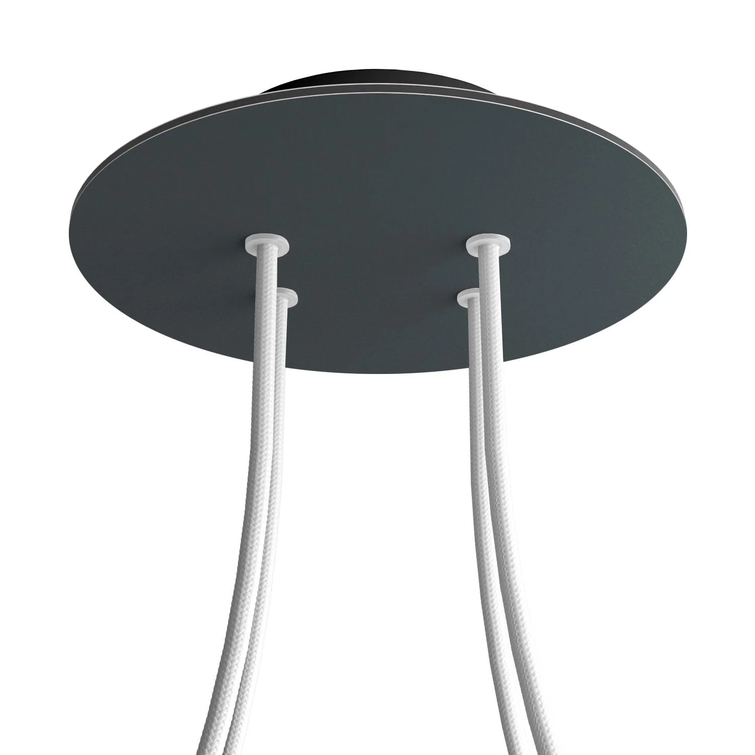 Runder Lampenbaldachin Rose-One, Durchmesser 200 mm mit 4 Löchern und 4 seitlichen Löchern – Anthrazit - Image 8