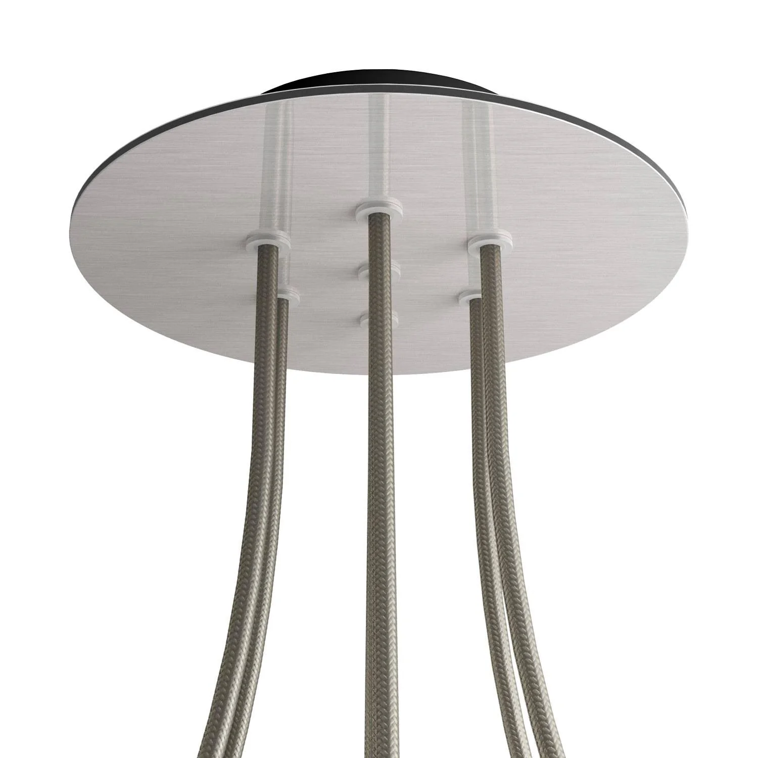 Baldachin Rose-One rund, Durchmesser 200 mm mit 7 Löchern und 4 seitlichen Löchern – Dibond satiniertes Stahl - Image 8