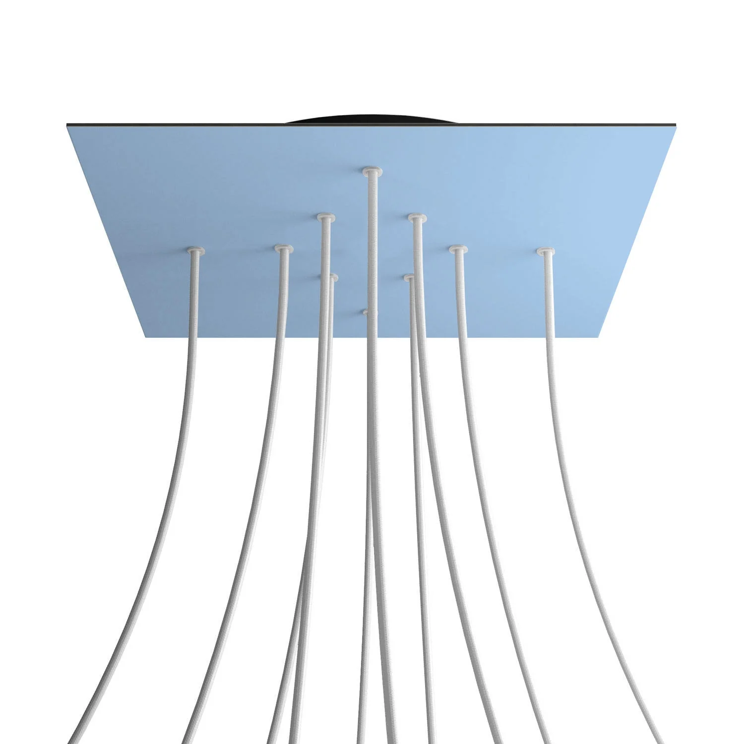 Lampenbaldachin XXL Rose-One quadratisch, 400 mm mit 10 Löchern und 4 seitlichen Löchern – Zuckerpapierblau - Image 8