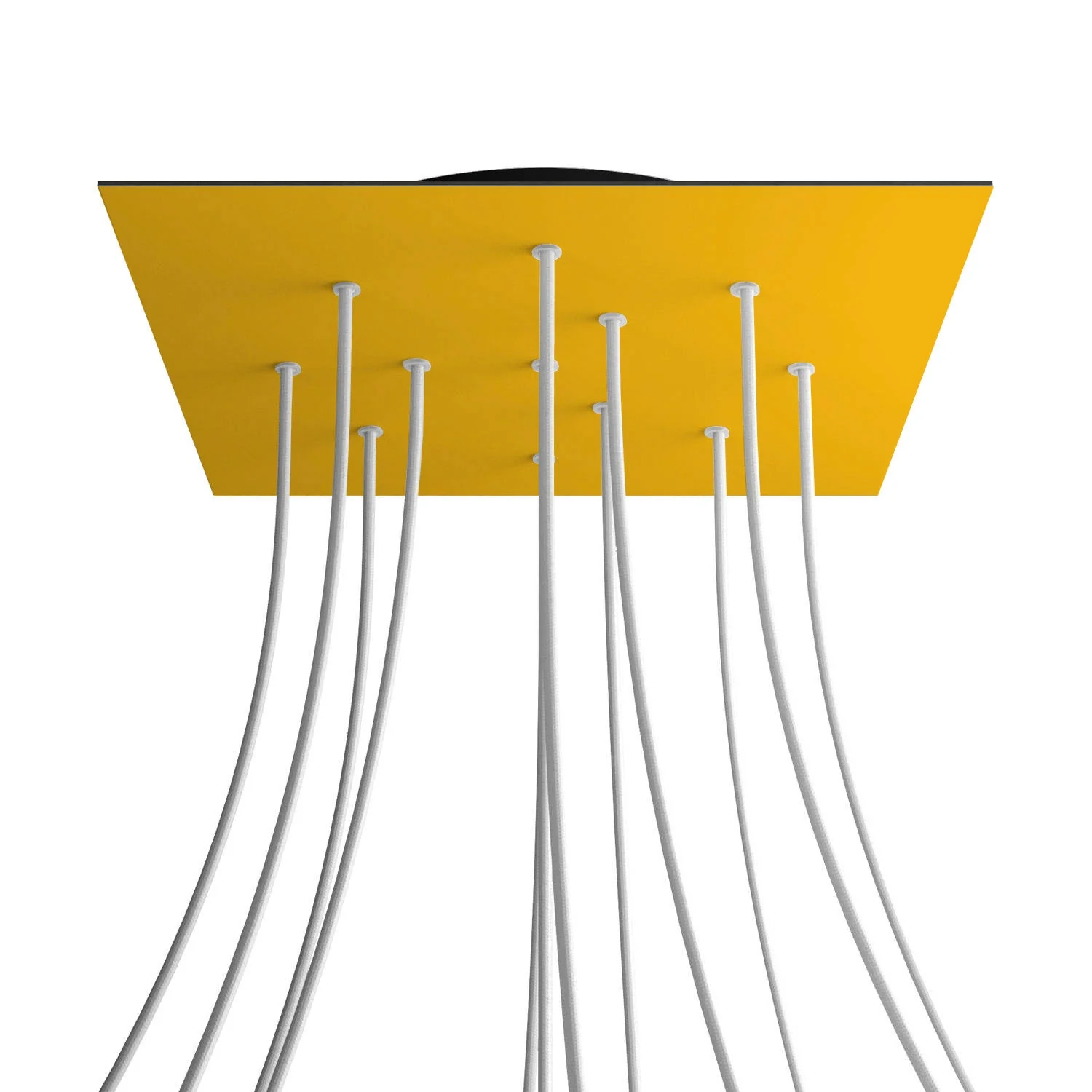XXL Baldachin Rose-One quadratisch, 400 mm mit 12 Löchern und 4 Seitenlöchern – Senfgelb - Image 8