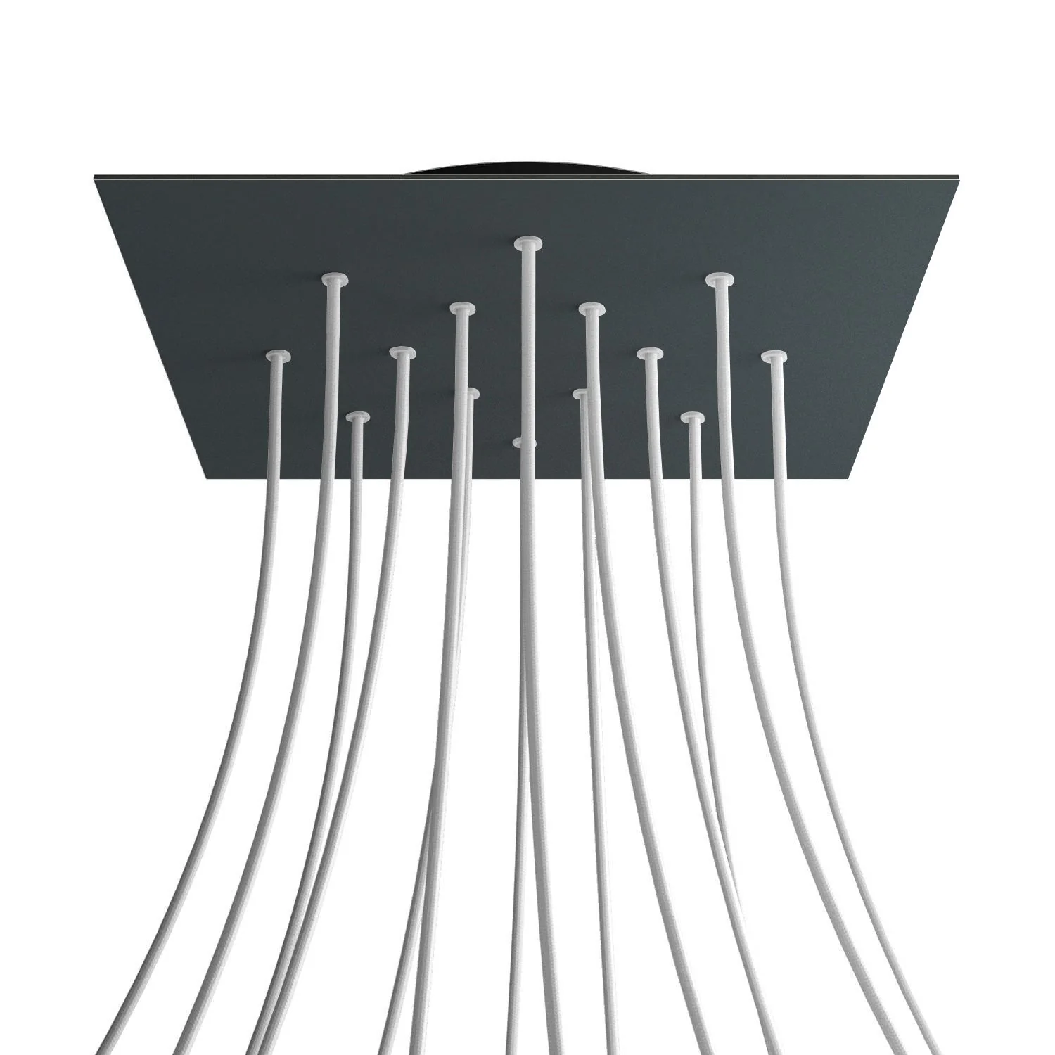 XXL Baldachin Rose-One quadratisch, 400 mm mit 14 Löchern und 4 seitlichen Löchern – Anthrazit - Image 8