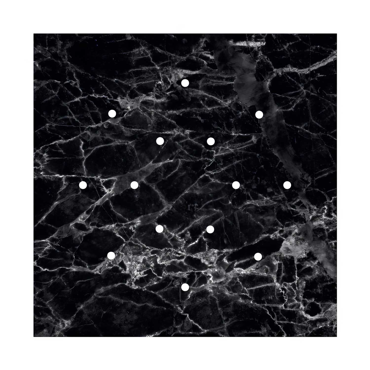 XXL Baldachin Rose-One quadratisch, 400 mm mit 14 Öffnungen und 4 seitlichen Öffnungen – Marquina Marmor - Image 3