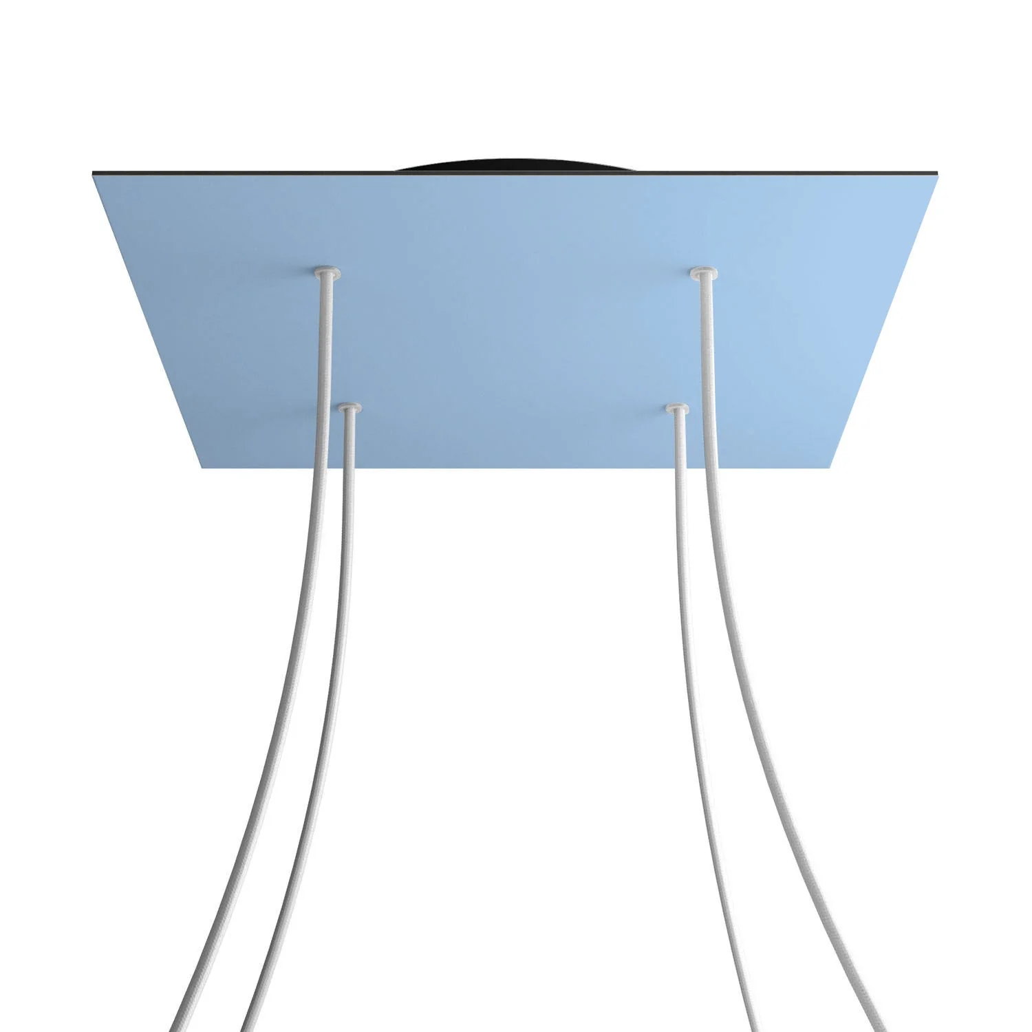 Lampenbaldachin XXL Rose-One quadratisch, 400 mm mit 4 Löchern und 4 seitlichen Löchern - Zuckerpapier-Blau - Image 8