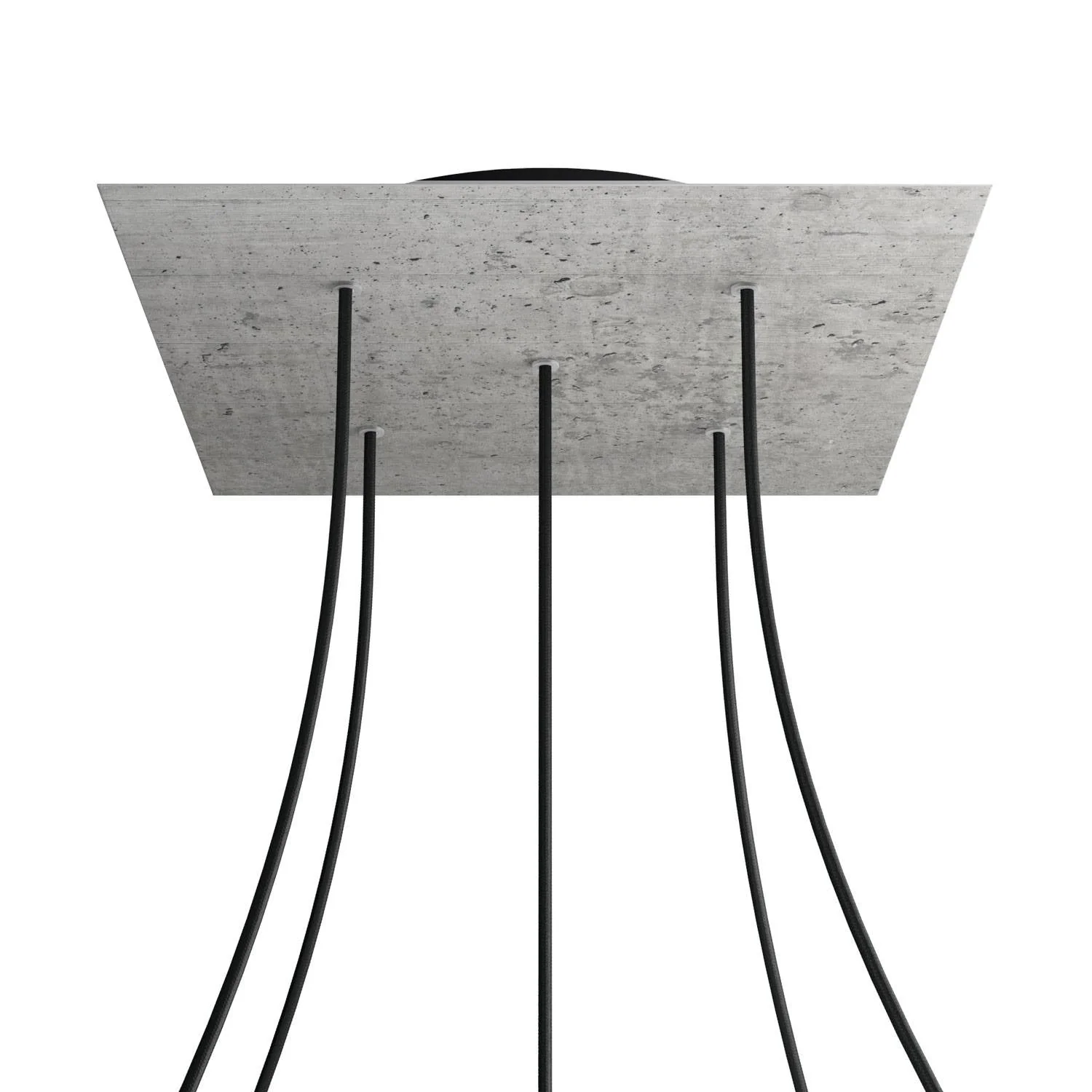 Lampenbaldachin XXL Rose-One quadratisch, 400 mm mit 5 Löchern und 4 seitlichen Löchern – Beton - Image 8