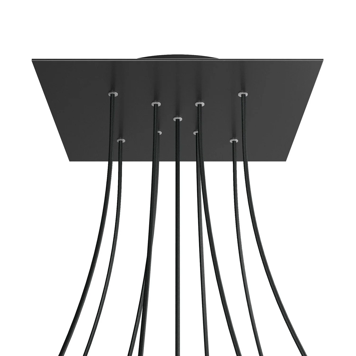 XXL-Baldachin Rose-One quadratisch, 400 mm mit 9 X-Löchern und 4 seitlichen Löchern – Matt Schwarz - Image 8