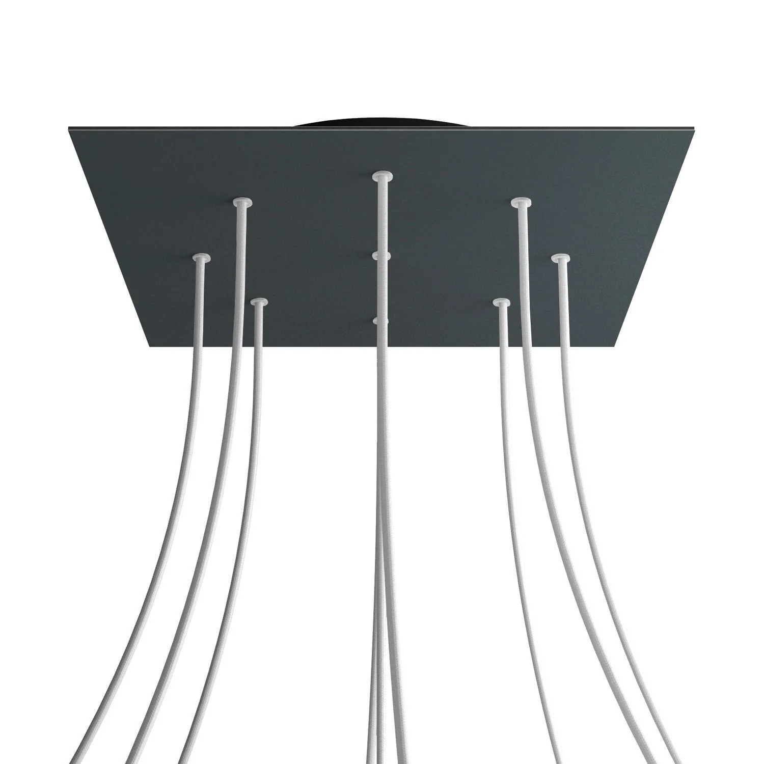 XXL-Baldachin Rose-One quadratisch, 400 mm mit 9 Löchern und 4 seitlichen Löchern – Anthrazit - Image 8