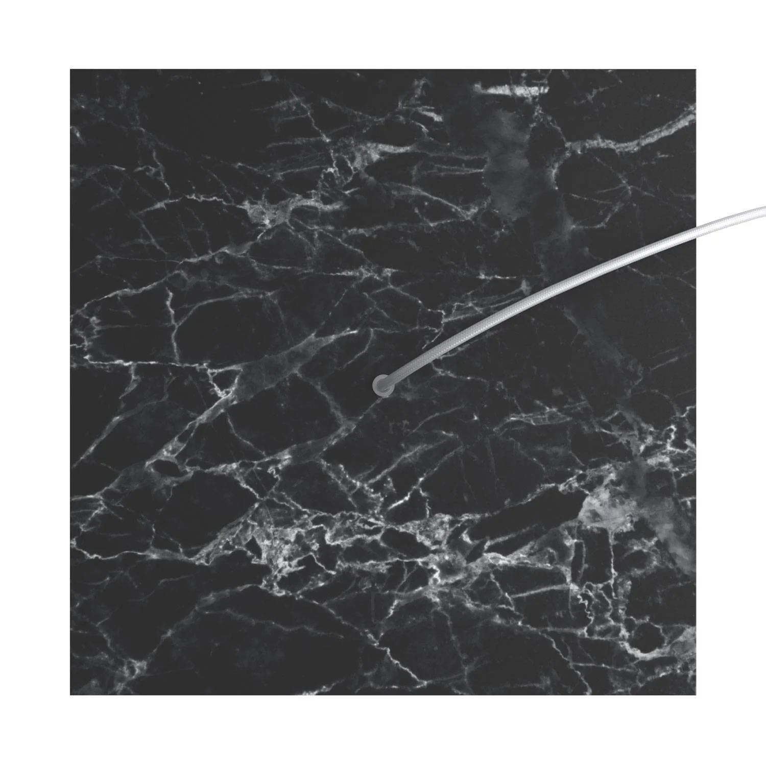 Baldachin XXL Rose-One quadratisch, 400 mm mit 1 Loch und 4 seitlichen Löchern – Marmor Marquina - Image 2