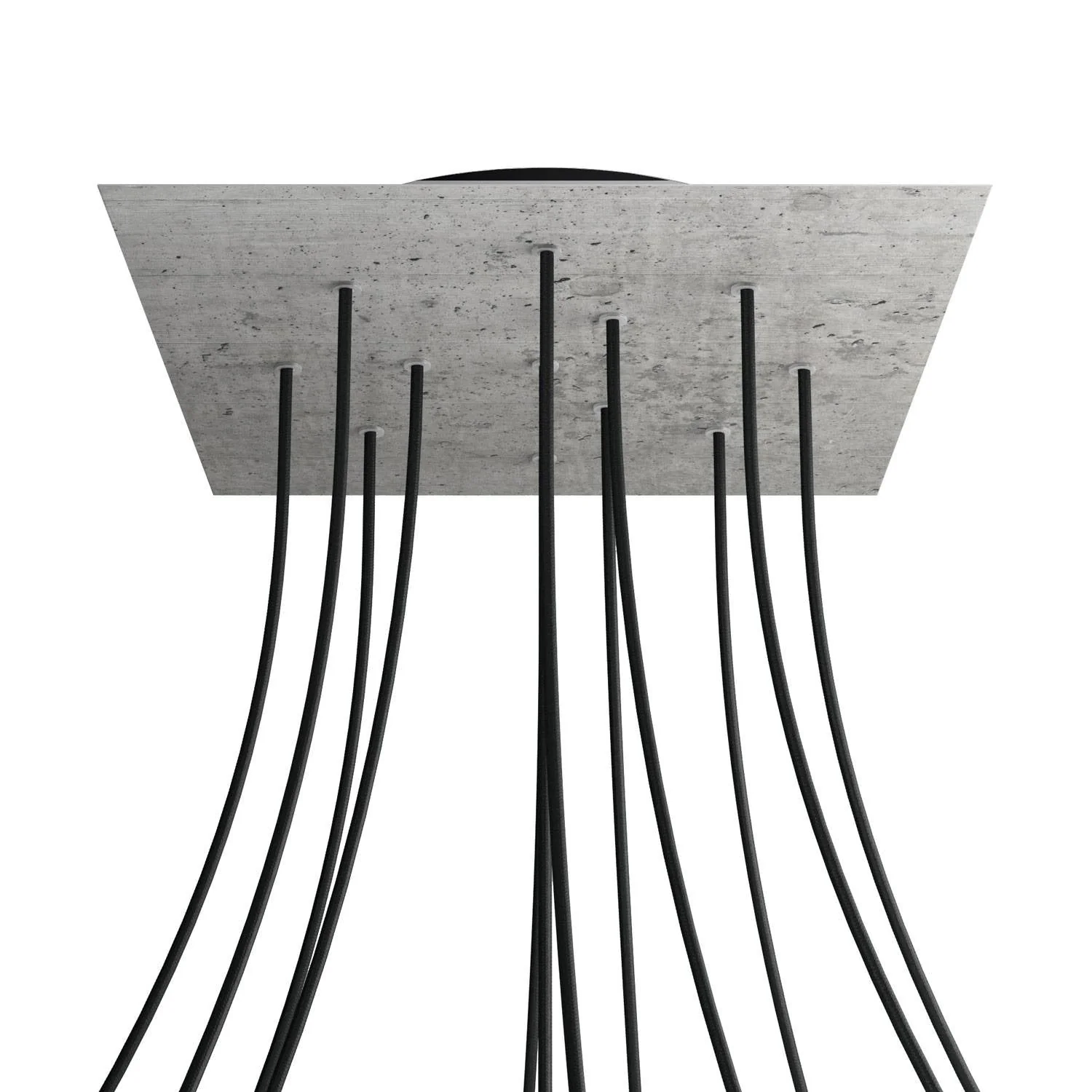 Lampenbaldachin XXL Rose-One quadratisch, 400 mm mit 12 Löchern und 4 seitlichen Löchern – Beton - Image 8