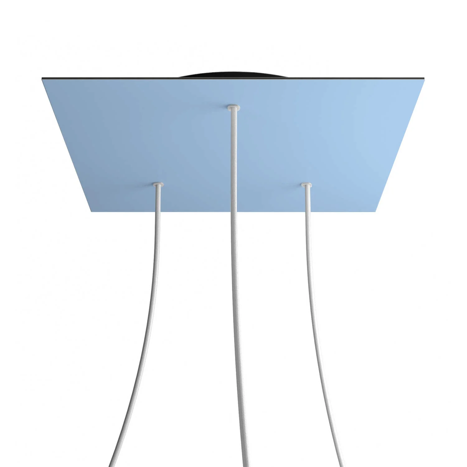 Lampenbaldachin XXL Rose-One quadratisch, 400 mm mit 3 Löchern und 4 seitlichen Löchern – Zuckerpapierblau - Image 8