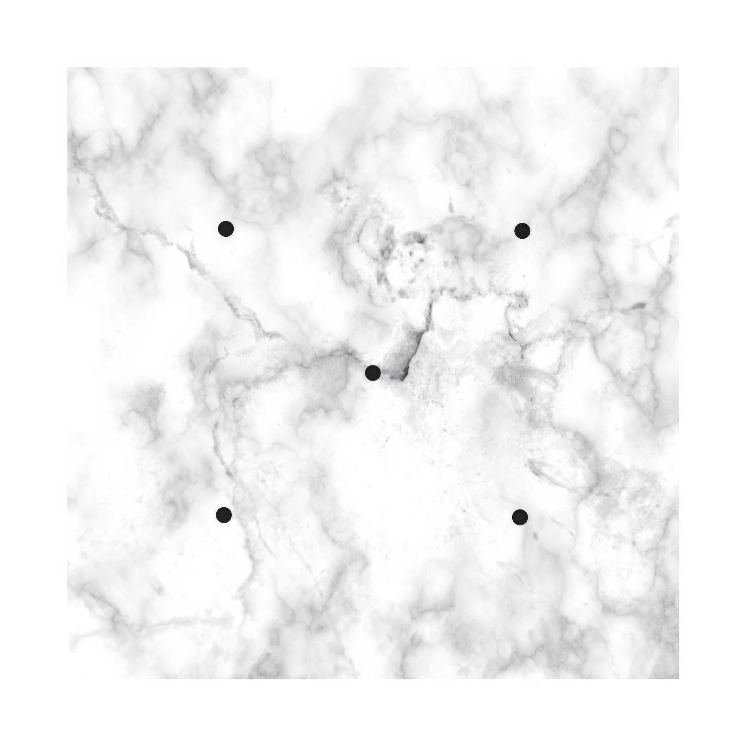 Lampenbaldachin XXL Rose-One quadratisch, 400 mm mit 5 Löchern und 4 seitlichen Löchern – Carrara-Marmor - Image 3
