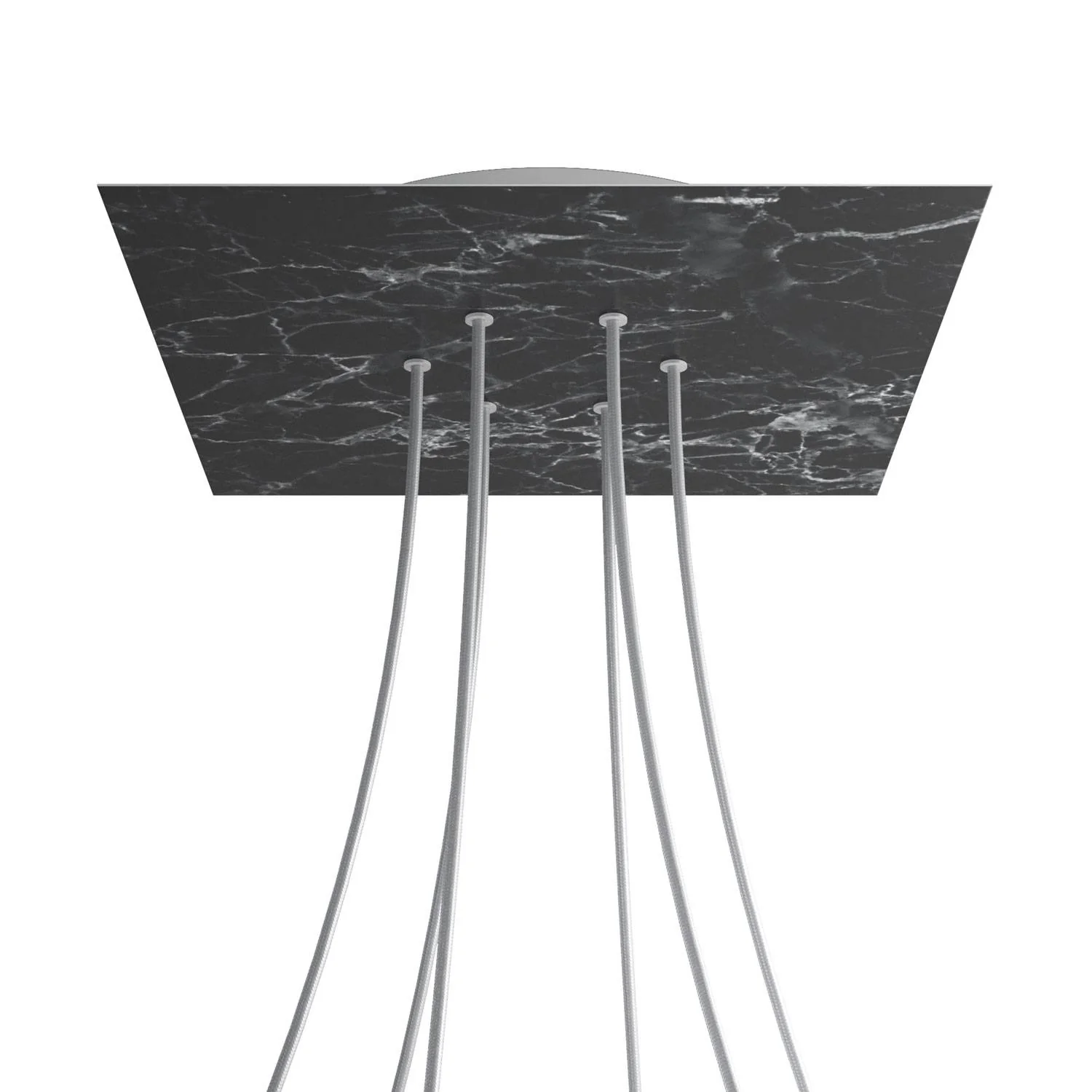 Rosone XXL Rose-One quadratisch, 400 mm mit 6 Löchern und 4 seitlichen Löchern – Marmor Marquina