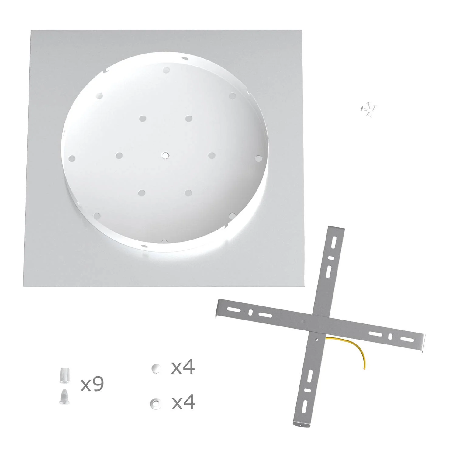 XXL-Baldachin Rose-One quadratisch, 400 mm mit 9 X- und 4 seitlichen Bohrungen – Anthrazit - Image 6