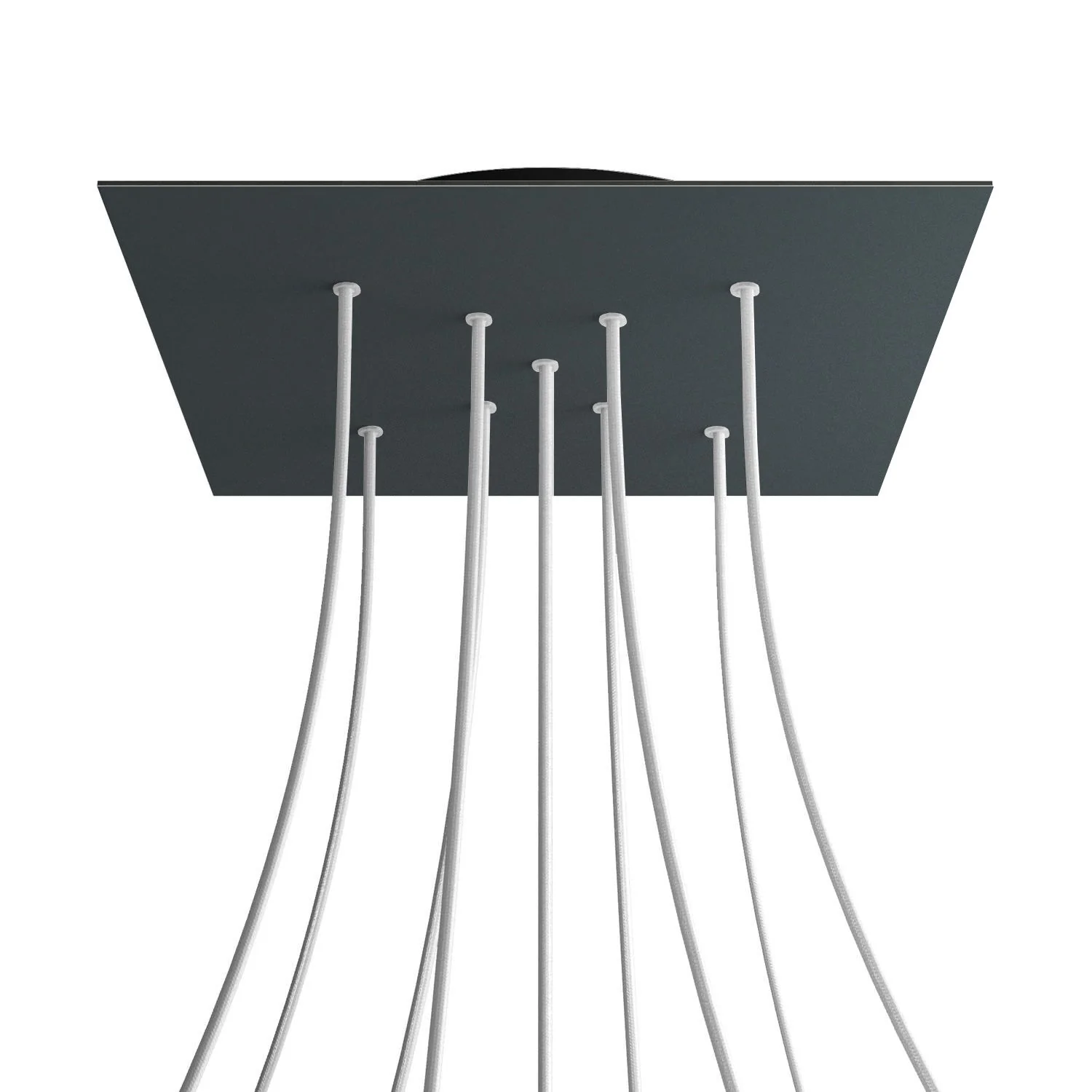 XXL-Baldachin Rose-One quadratisch, 400 mm mit 9 X- und 4 seitlichen Bohrungen – Anthrazit - Image 8