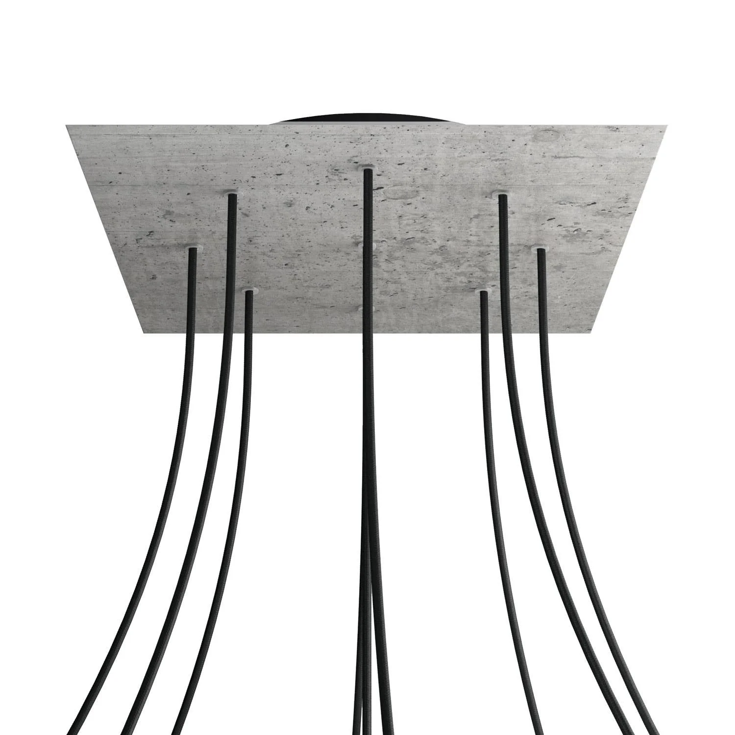 Lampenbaldachin XXL Rose-One quadratisch, 400 mm mit 9 Löchern und 4 seitlichen Löchern – Beton - Image 8