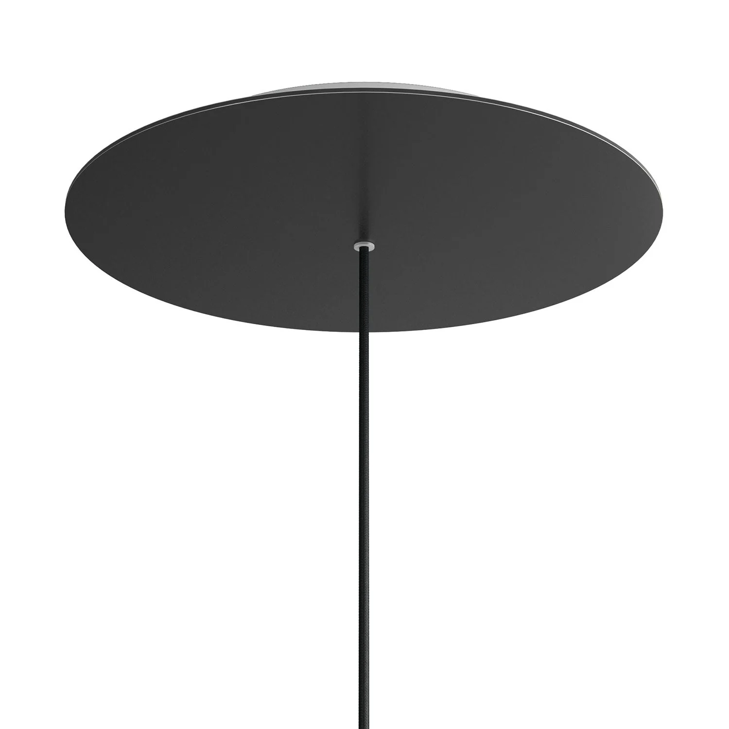 XXL Rose-One Deckenrosette rund, Durchmesser 400 mm mit 1 Loch und 4 seitlichen Löchern – Mattschwarz