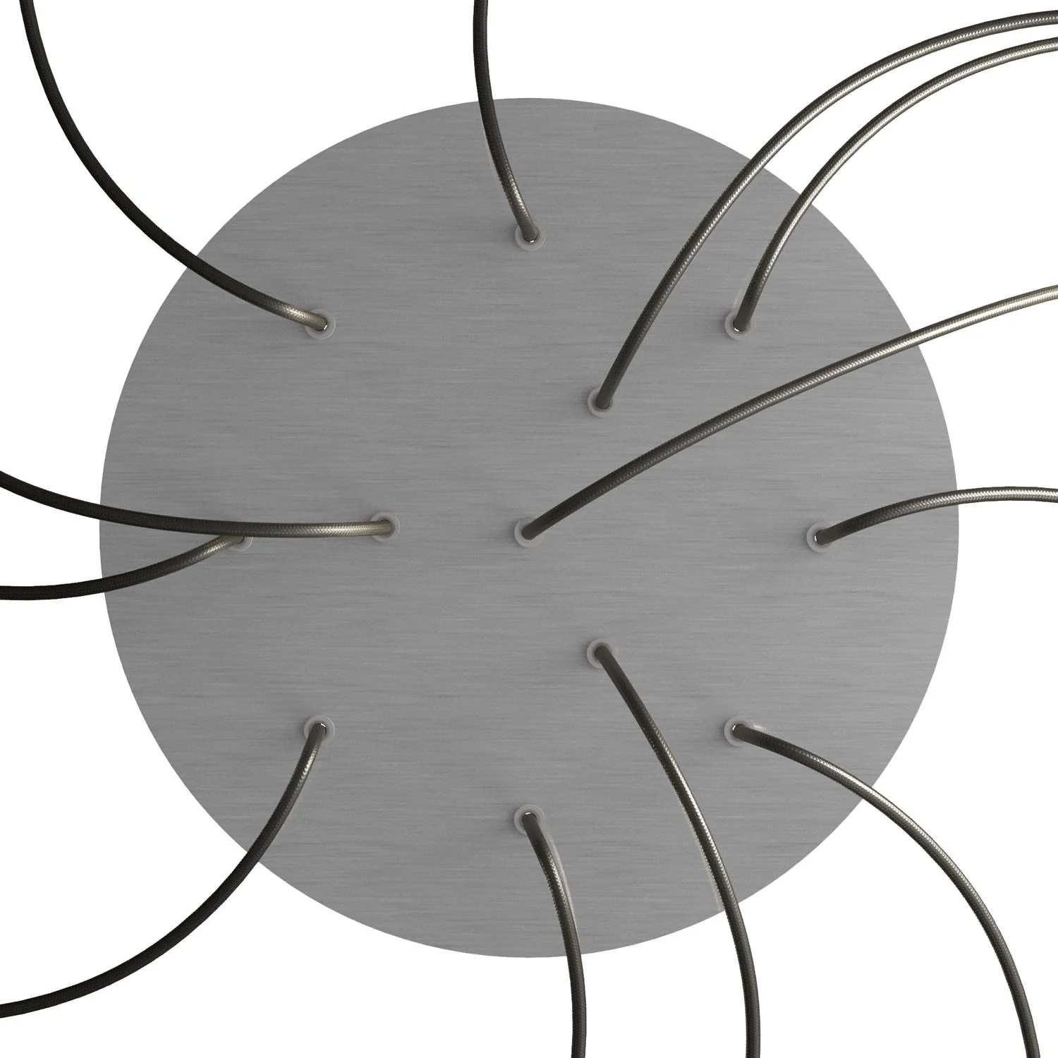 XXL Rose-One Baldachin rund, Durchmesser 400 mm mit 12 Löchern und 4 seitlichen Löchern – Dibond Satin-Stahl - Image 2