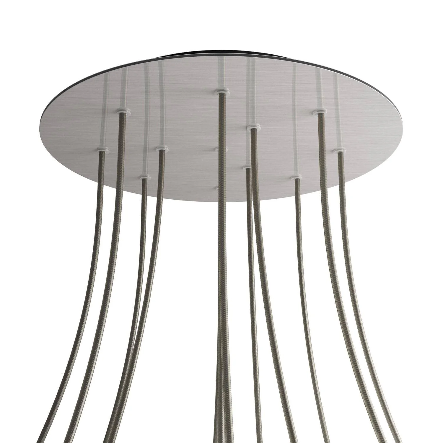 XXL Rose-One Baldachin rund, Durchmesser 400 mm mit 12 Löchern und 4 seitlichen Löchern – Dibond Satin-Stahl - Image 8