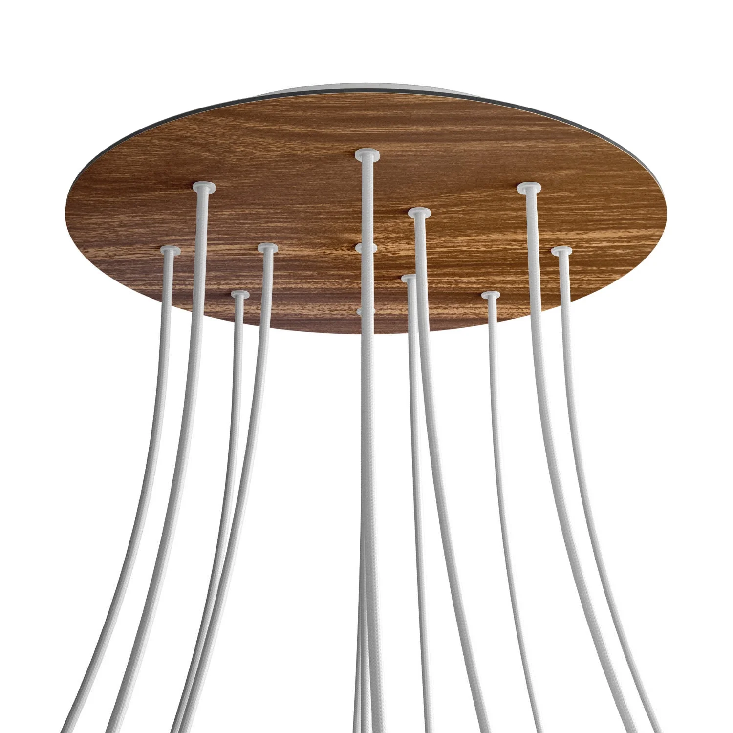 XXL Lampenbaldachin Rose-One rund, Durchmesser 400 mm mit 12 Löchern und 4 seitlichen Löchern - Holz