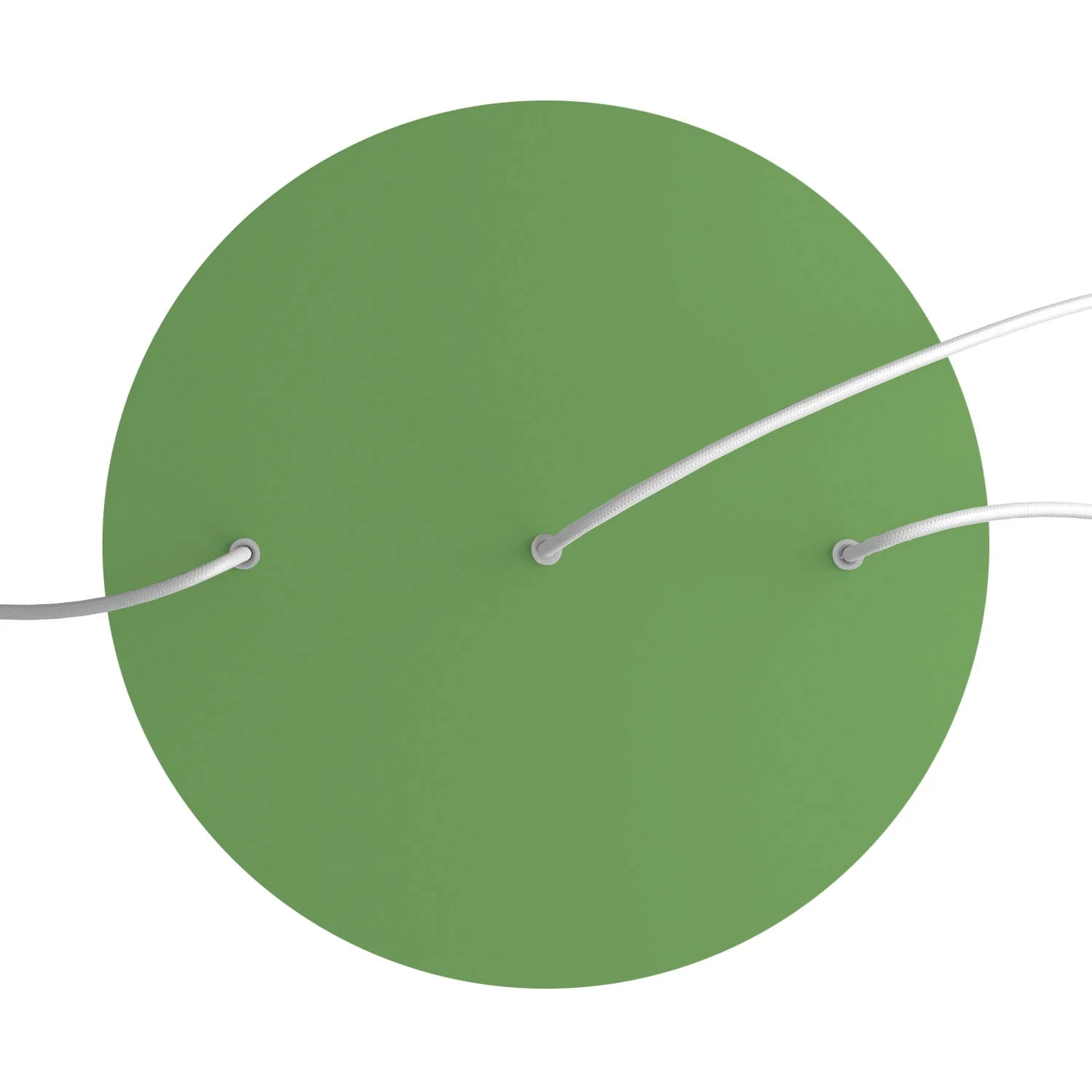 Lampenbaldachin XXL Rose-One rund, Durchmesser 400 mm mit 3 Löchern in Linie und 4 seitlichen Löchern - Wiesengrün - Image 2