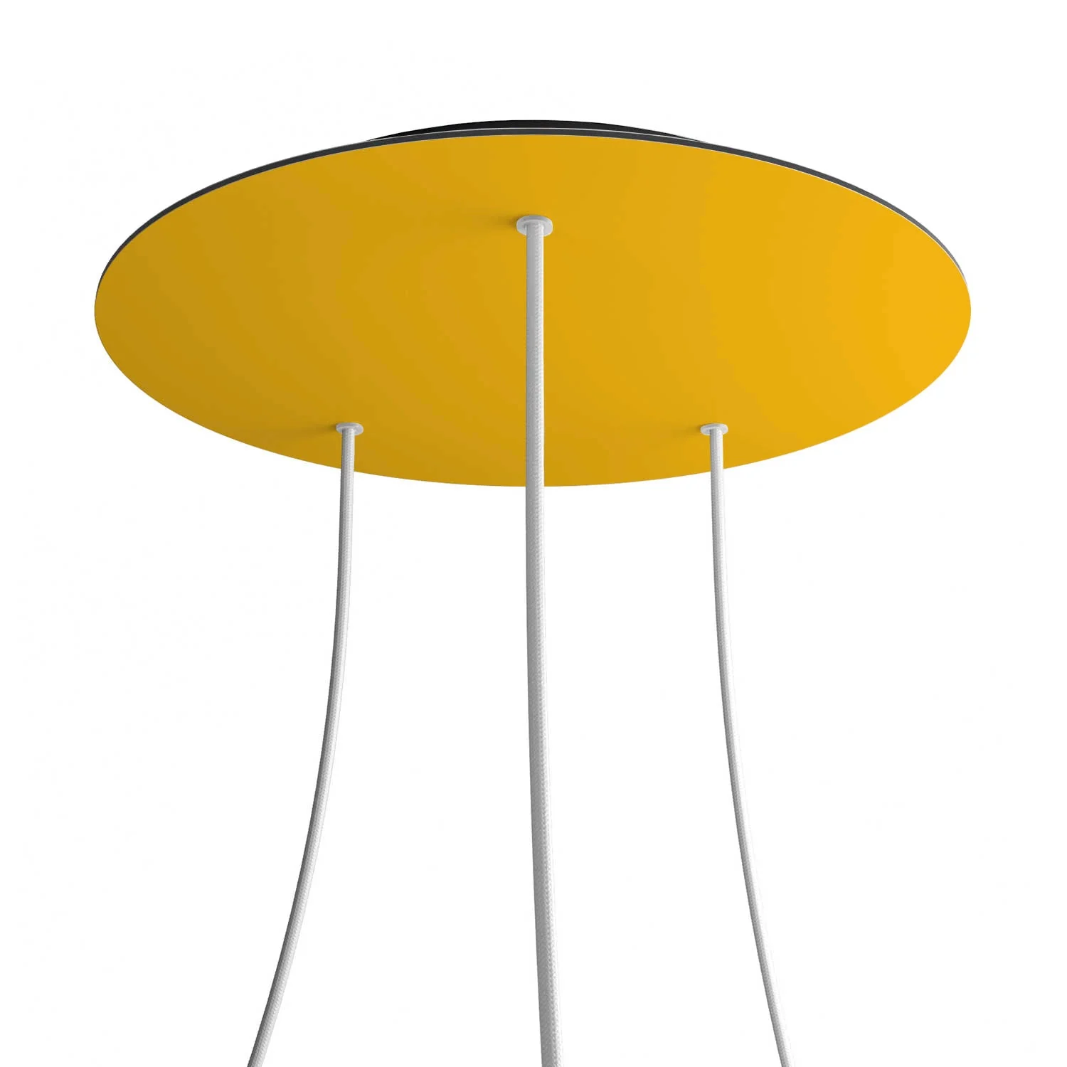 XXL Baldachin Rose-One rund, Durchmesser 400 mm mit 3 Bohrungen und 4 seitlichen Löchern - Senf - Image 8