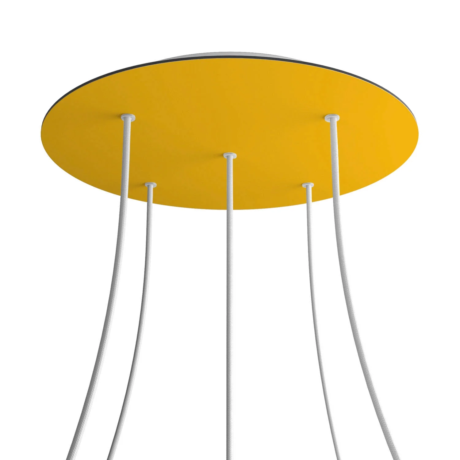 XXL Rosone Rose-One rund, Durchmesser 400 mm mit 5 Löchern und 4 seitlichen Löchern – Senf