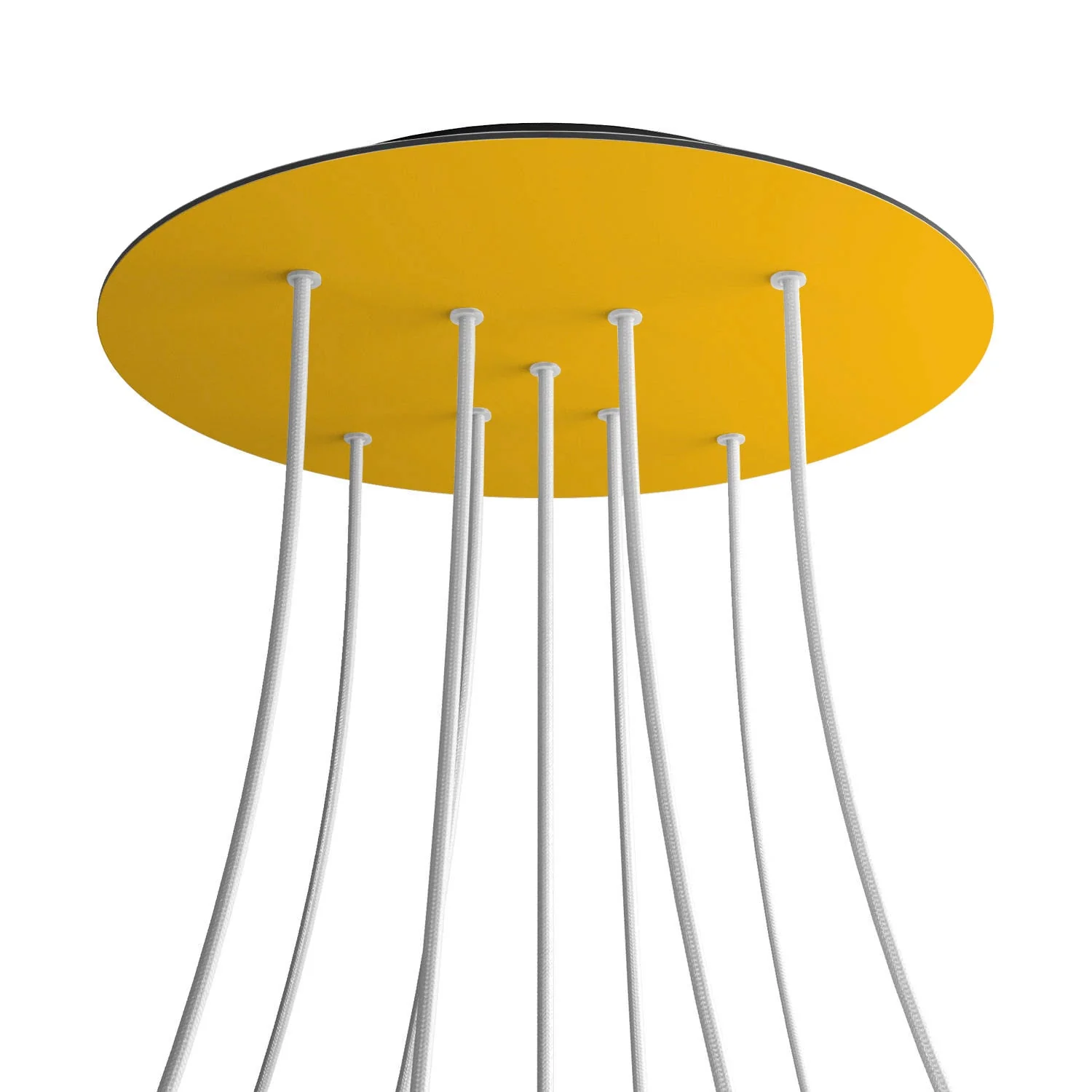 Baldachin XXL Rose-One rund, Durchmesser 400 mm mit 9 X-Löchern und 4 seitlichen Löchern – Senf - Image 8