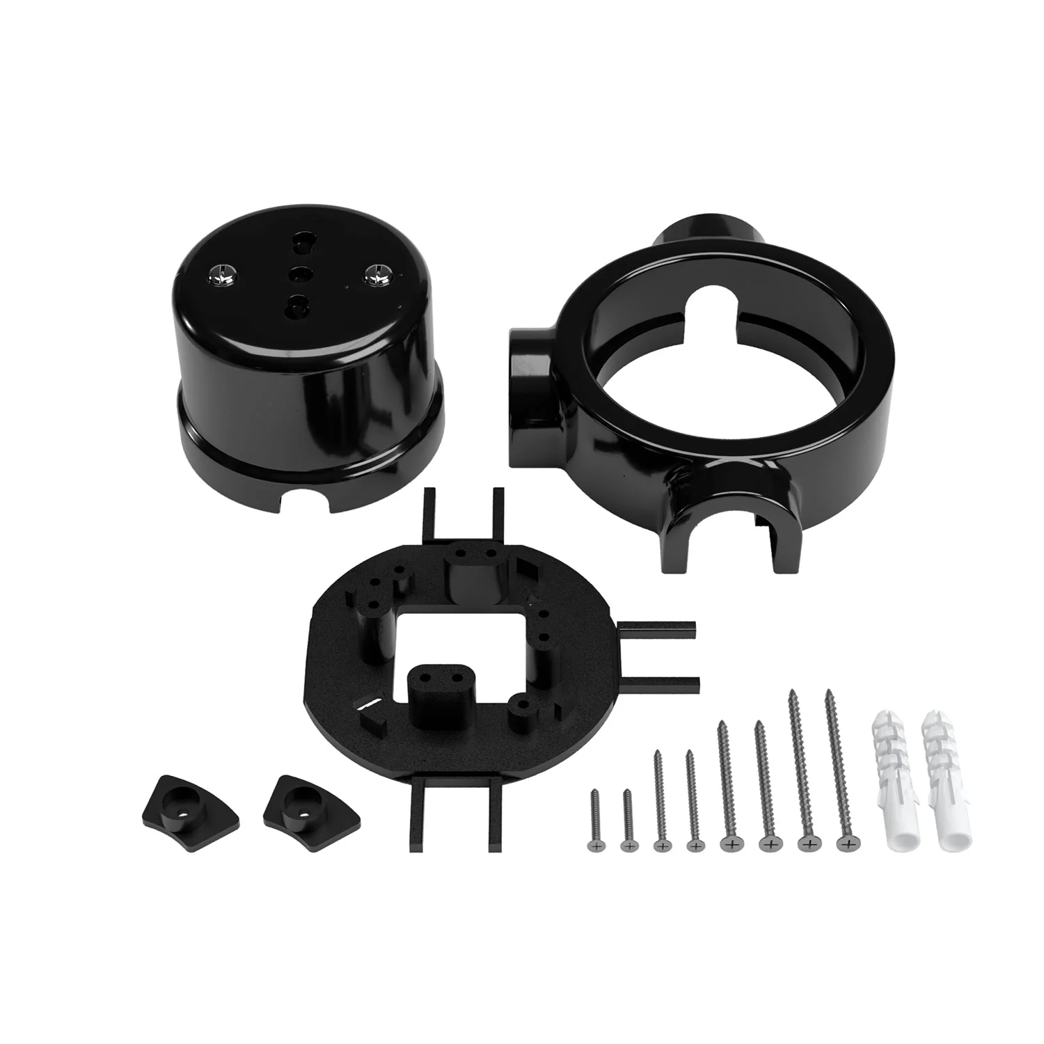Kit Zweifach-Kombisteckdose (ital. Norm 10/16A) und Sockel für Creative-Tubes aus Porzellan – Schwarz - Image 24