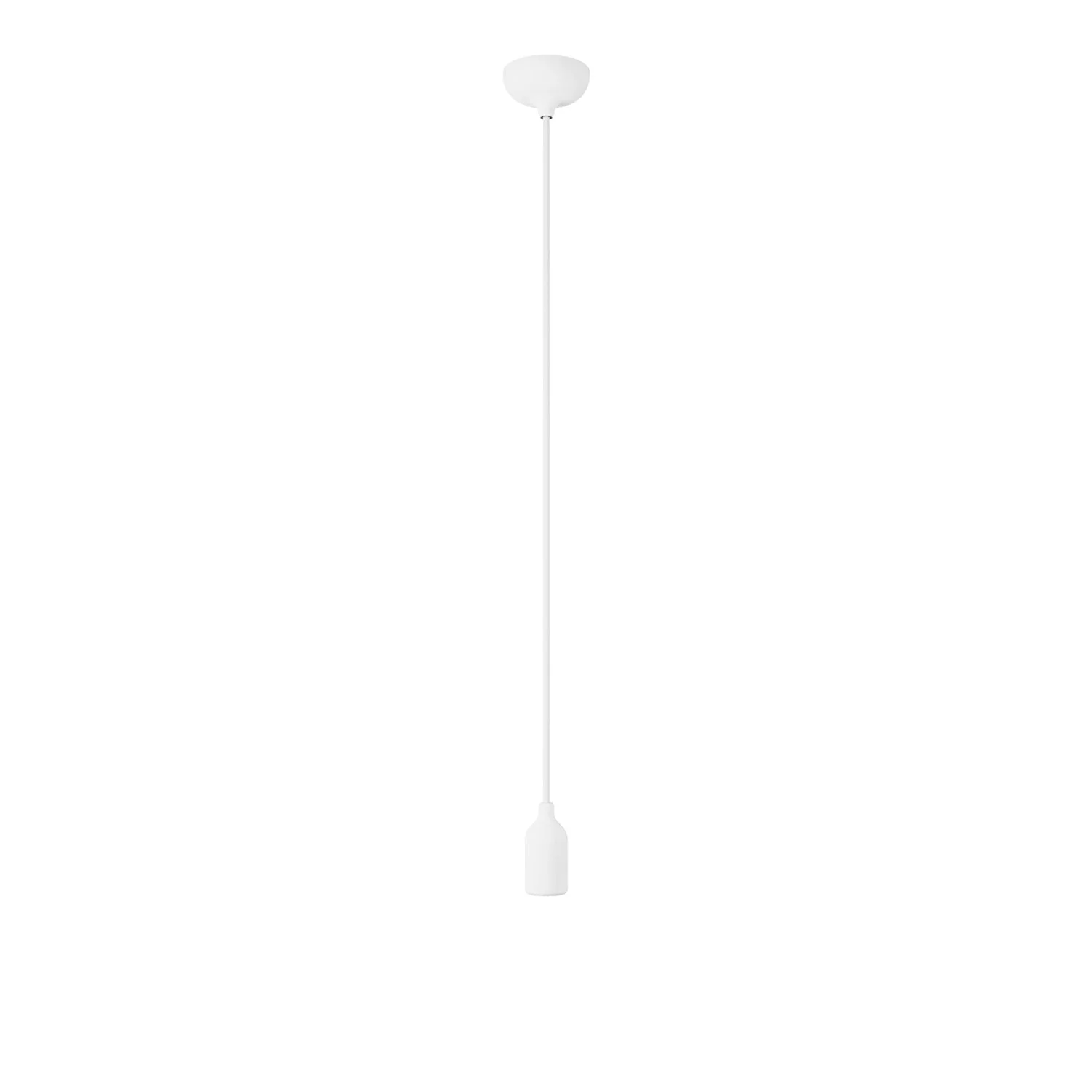 Farbige Silikon-Pendelleuchte mit Stoffkabel – Weiß