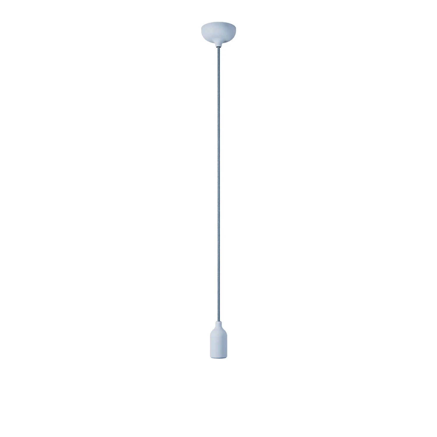 Bunte Silikon-Pendelleuchte mit Stoffkabel – Hellblau
