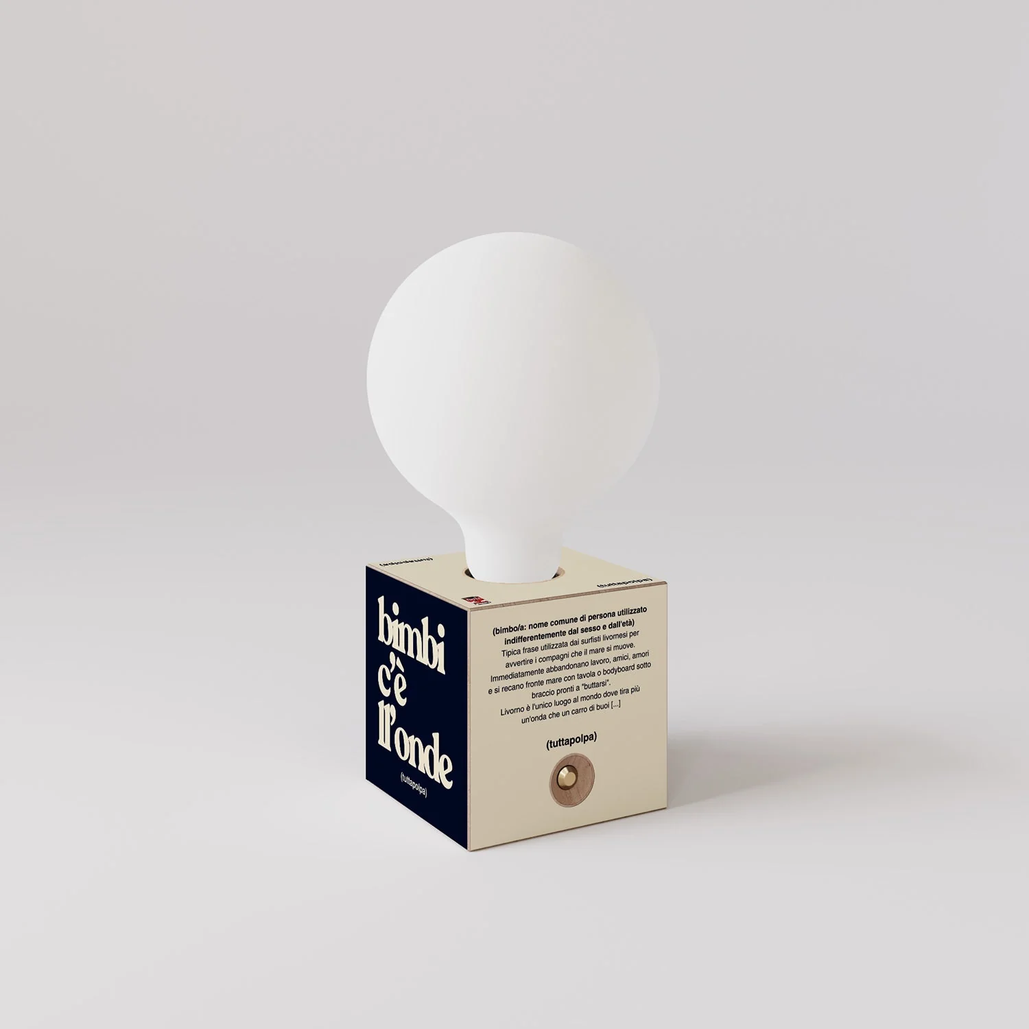 Kabellose Batterie-Lampe Cabless03 „Bimbi c’è l’onde“ mit Glühbirne in Porzellanoptik - Tuttapolpa - Image 3