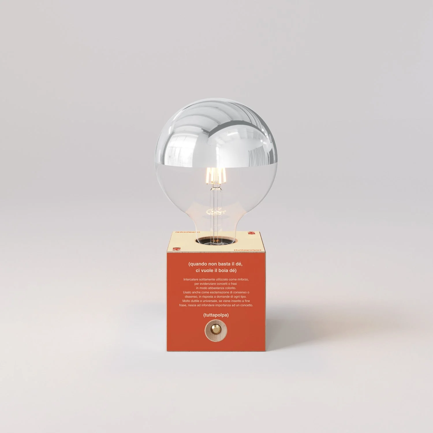 Kabellose Batterie-Lampe Cabless03 „Boia de“ mit halbglänzender Glühbirne in Silberkugel-Optik - Tuttapolpa - Image 4