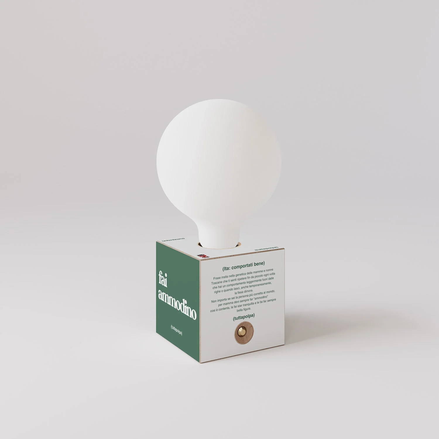 Kabellose Batterie-Lampe Cabless03 „Fai ammodino“ mit Glühbirne in Porzellanoptik - Tuttapolpa - Image 3