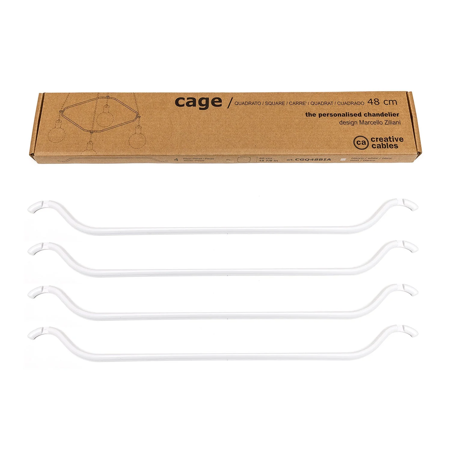 Cage Quadrato - Struktur für Kronleuchter - Weiß - Image 7