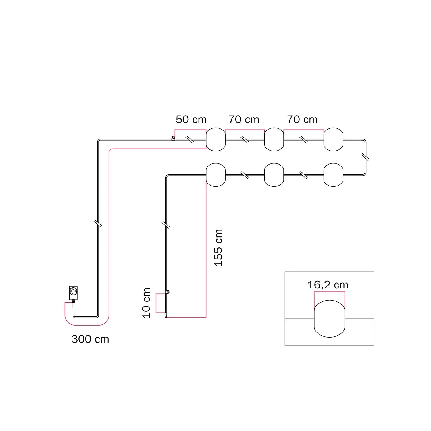 Lichterkette 6 Lichtpunkte für außen IP67 Rot Seestern Marina - Marina6 Cherry - Image 8