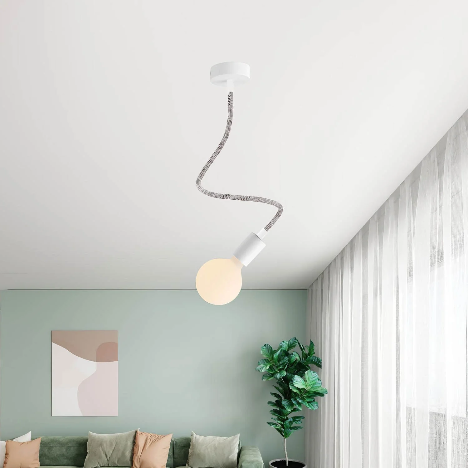 Creative Flex-Lampe 60 cm für Wand oder Decke – Mattweiß - Image 2