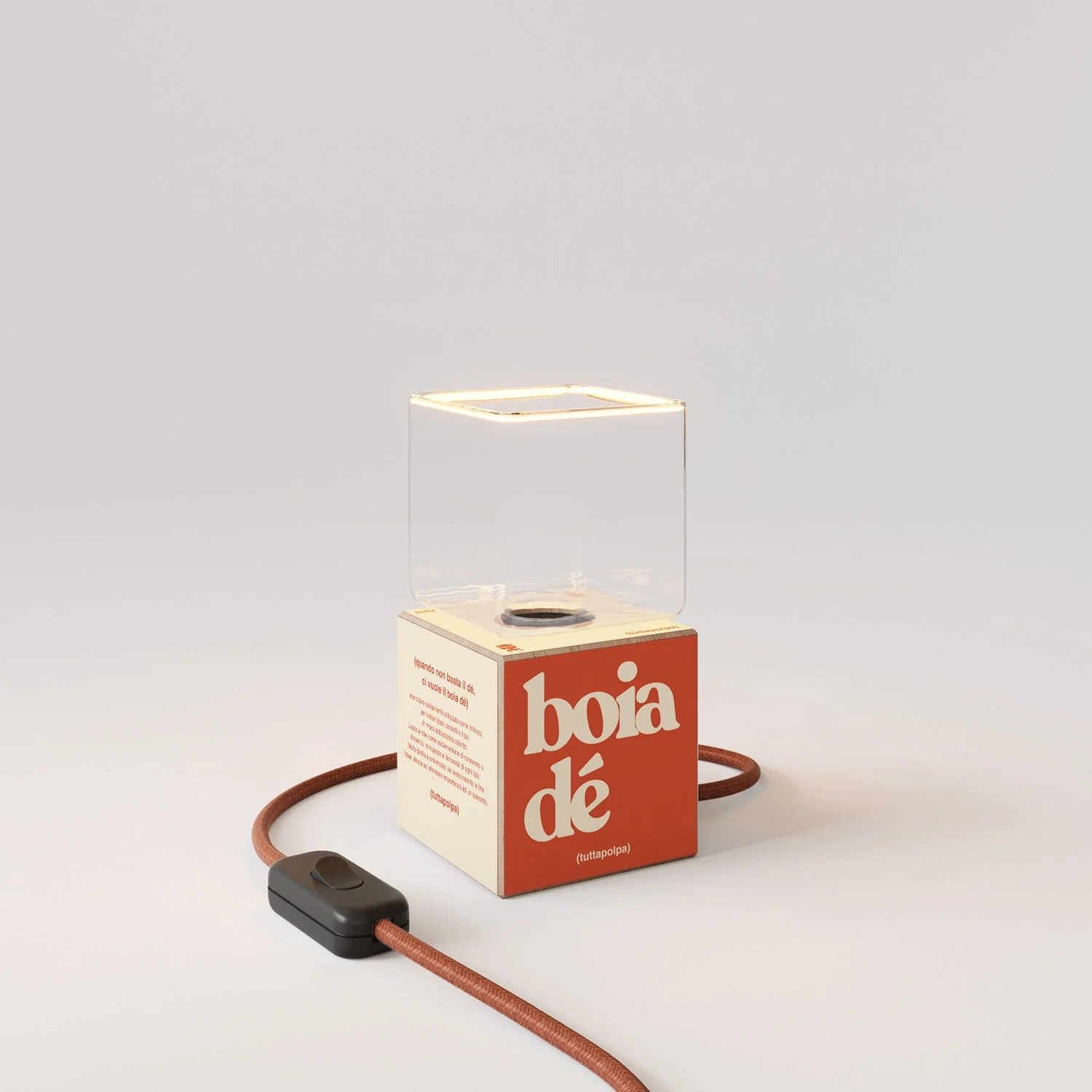 Cubetto-Tischlampe mit US-Stecker, „Boia de“ Ghost-Glühbirne - Tuttapolpa