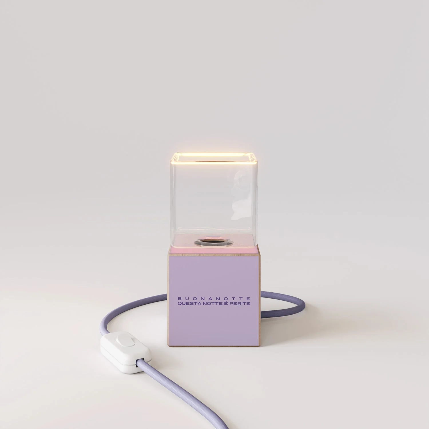 Cubetto-Tischlampe mit US-Stecker, „Buonanotte fiorellino“ Ghost-Glühbirne – Santomanifesto - Image 5