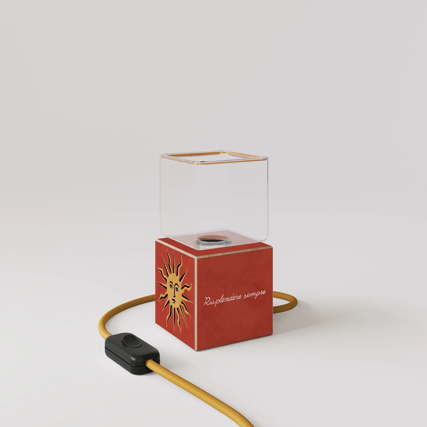 Cubetto-Tischlampe mit US-Stecker, „Die Sonne“ Ghost-Glühbirne – Santomanifesto - Image 4