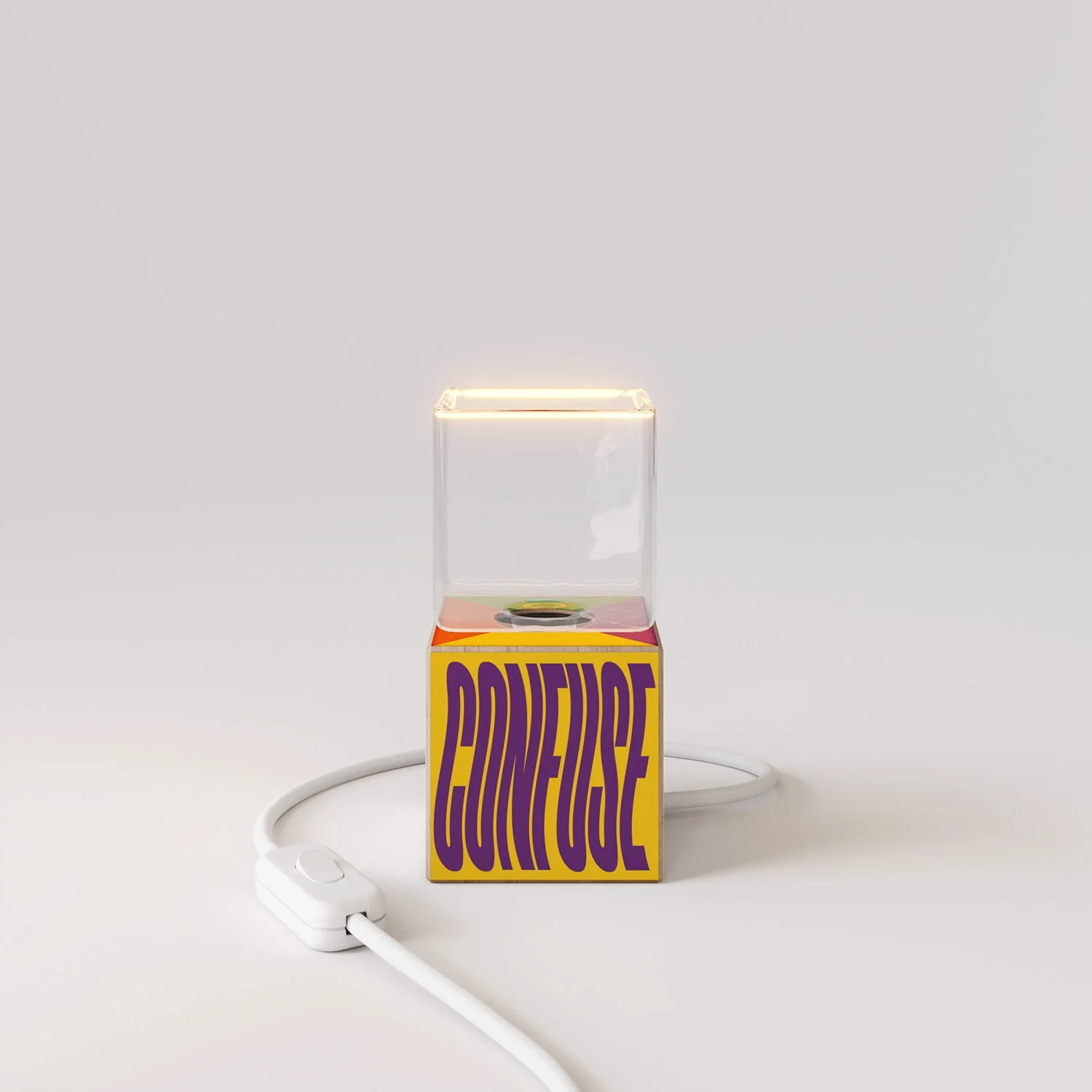 Cubetto Tischlampe mit US-Stecker, "Poche idee ma confuse" Ghost-Birne - Santomanifesto - Image 5