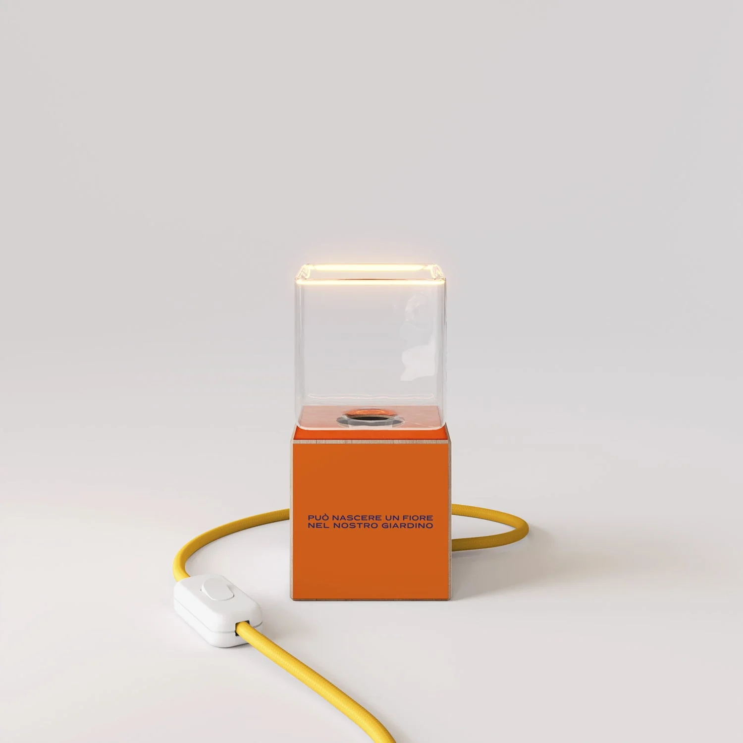 Cubetto Tischlampe mit US-Stecker, "Può nascere un fiore" Ghost-Birne - Santomanifesto - Image 5