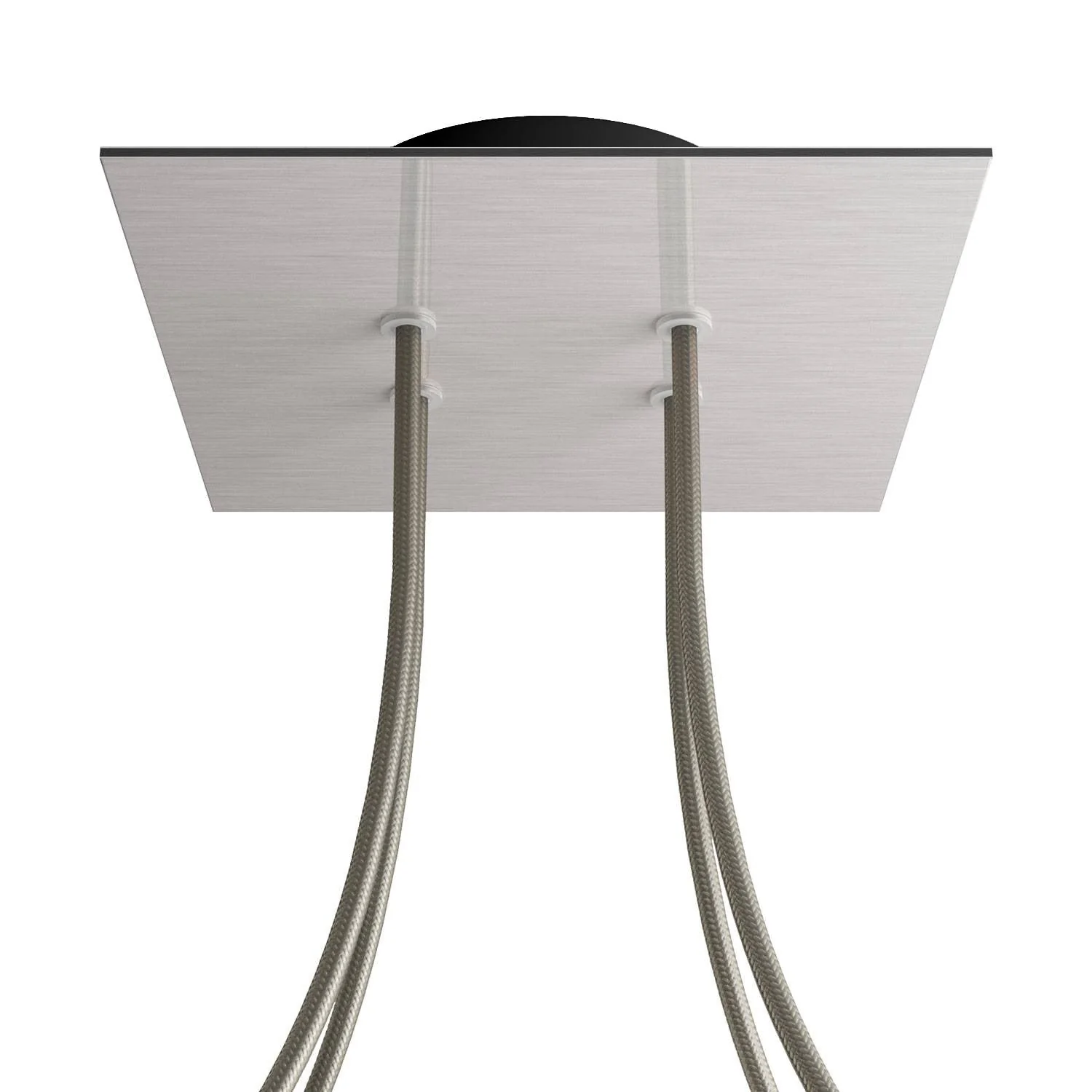 Rose-One Lampenbaldachin quadratisch, 200 mm mit 4 Löchern und 4 seitlichen Löchern – Dibond Edelstahl satiniert - Image 8